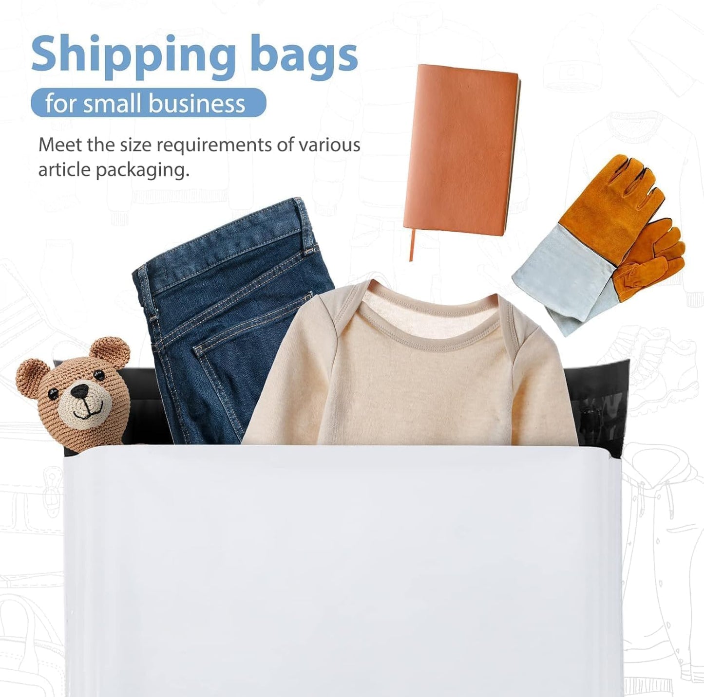 Metronic Poly Mailers 14.5x19 2000 Pack White, Large Shipping Bags Bulk Mailing Envelopes for Small Business, Mailers Poly Bags for Shipping Self Seal, Mailing Envelope Packaging Bags