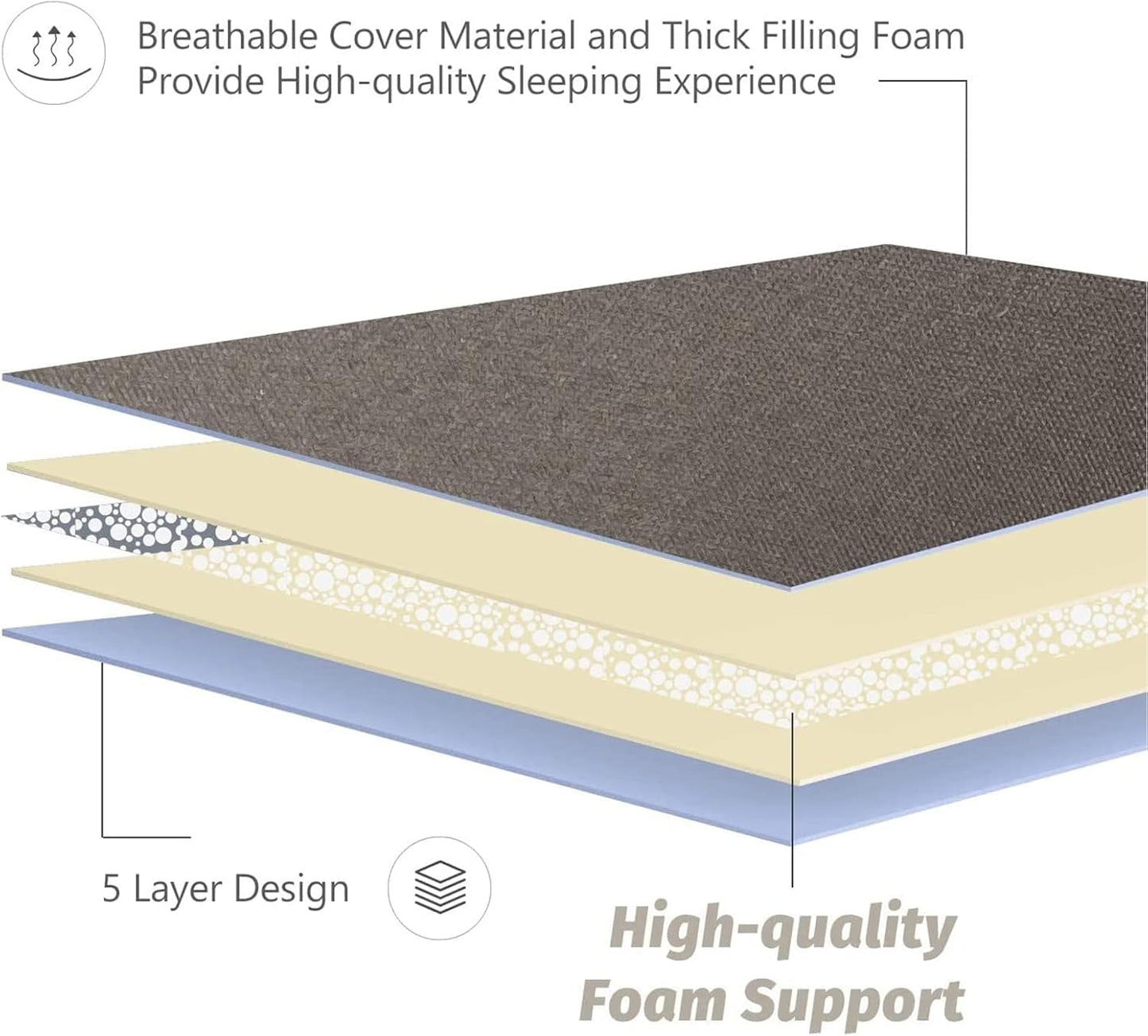 MAXYOYO Japanese Floor Mattress Futon Mattress, 4" Thicken Tatami Mat Sleeping Pad Foldable Roll Up Mat Boys Girls Dormitory Pad Kids Floor Lounger Pillow Bed, Charcoal Grey, Full Size