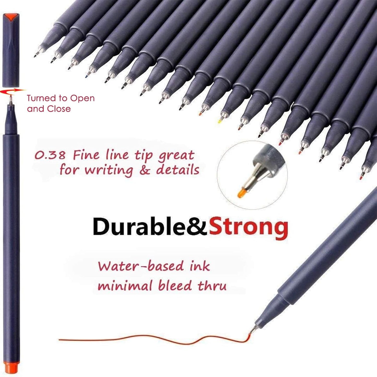 iBayam Journal Planner Pens Colored Pens, Office School Supplies, Fine Point Fineliner Drawing Art Markers for Bullet Journaling Scrapbooking Notebook Writing Note Taking Calendar Stationary, 18-Color