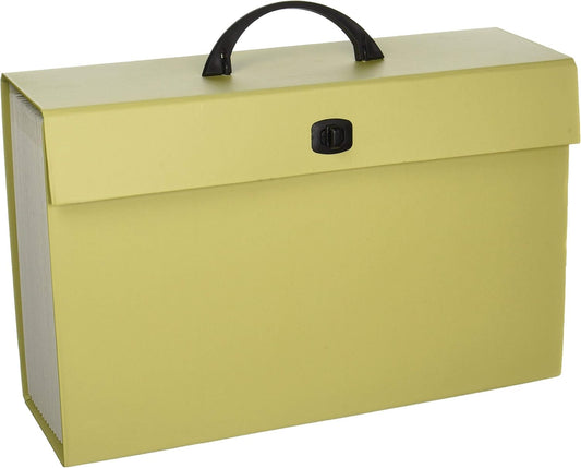 Smead Portable Expanding File Box, 19 Pockets, Blank Tabs, Printed Labels, Latch Closure, Legal Size, Blue (70806)