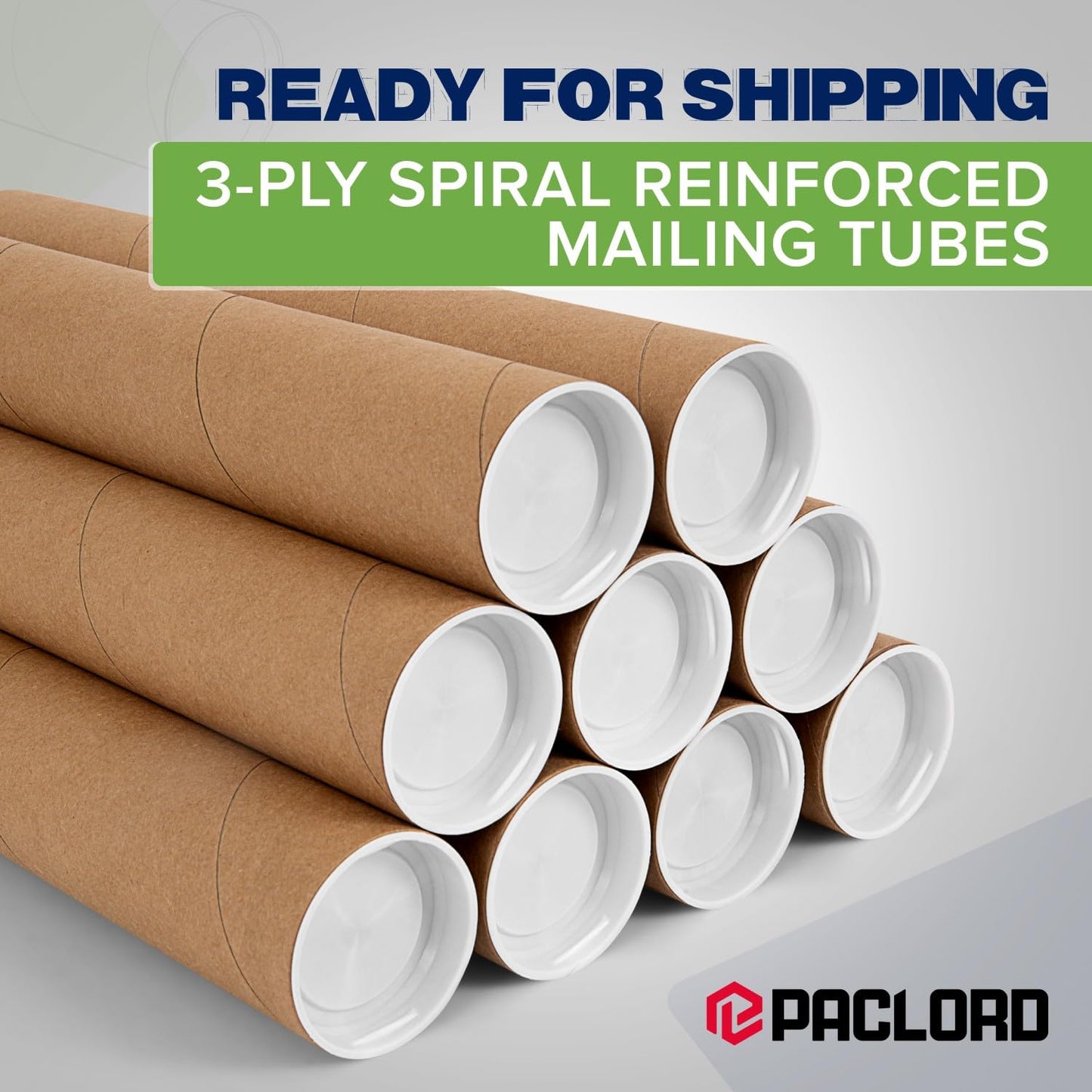 2" x 24" Reinforced Kraft Paper Mailing Tubes, Pack of 4 Tubes with 2 Caps Each – USPS Approved Poster Tube – Made in USA Cardboard Tube for Shipping and Storing Posters, Prints, Artwork, or Documents