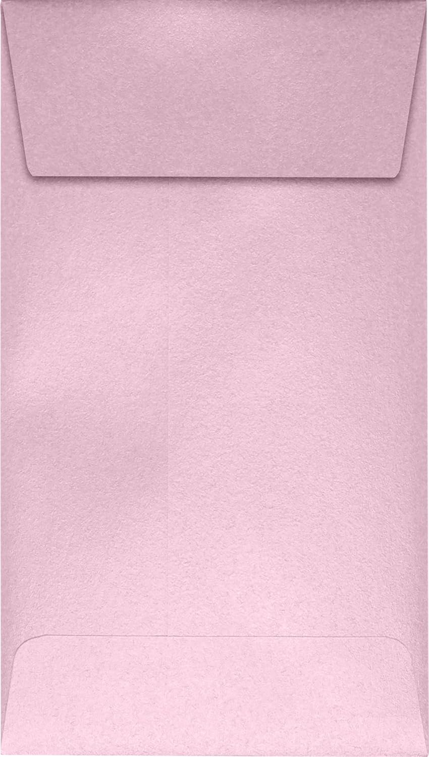 LUXPaper #5 1/2 Coin Envelopes | Peel & Press | 3 1/8" x 5 1/2" | Rose Quartz Metallic | 81lb. Text | 50 Qty