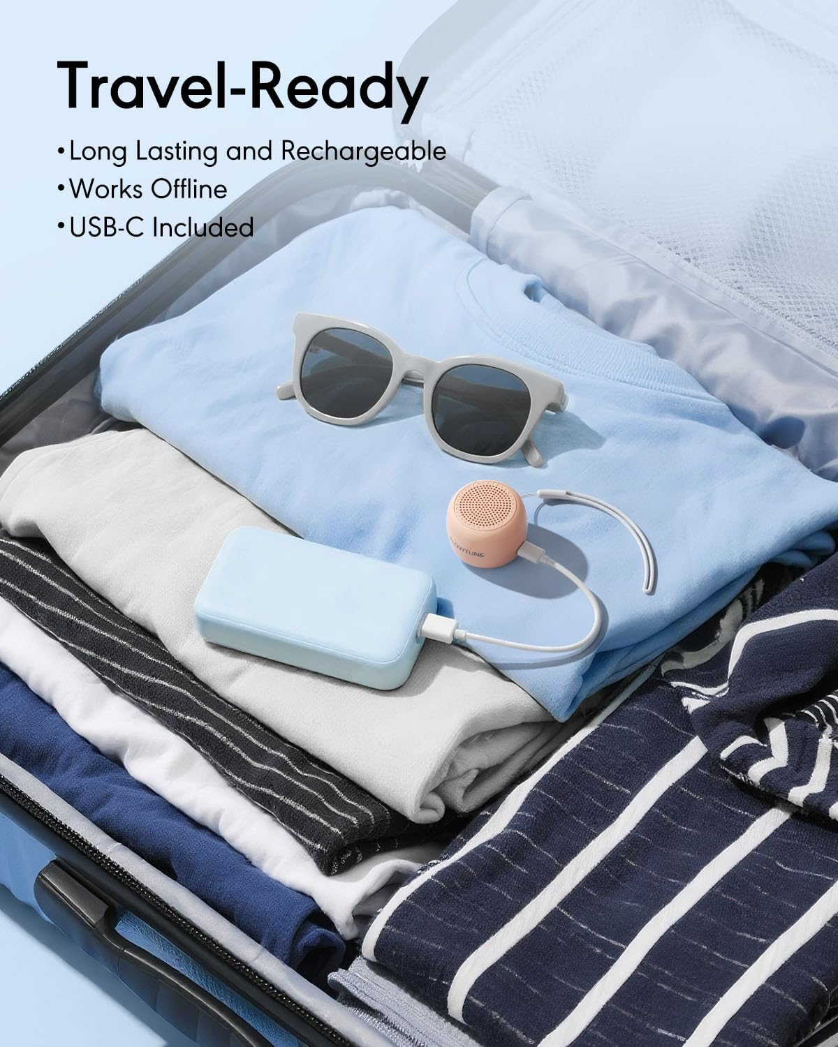 Sound Machine Flowtune White Noise Machine for Baby Adults, Mini Portable Sound Machine for Travel, 6H Timer, 18 Soothing Sleep Sounds Gift (Peach)
