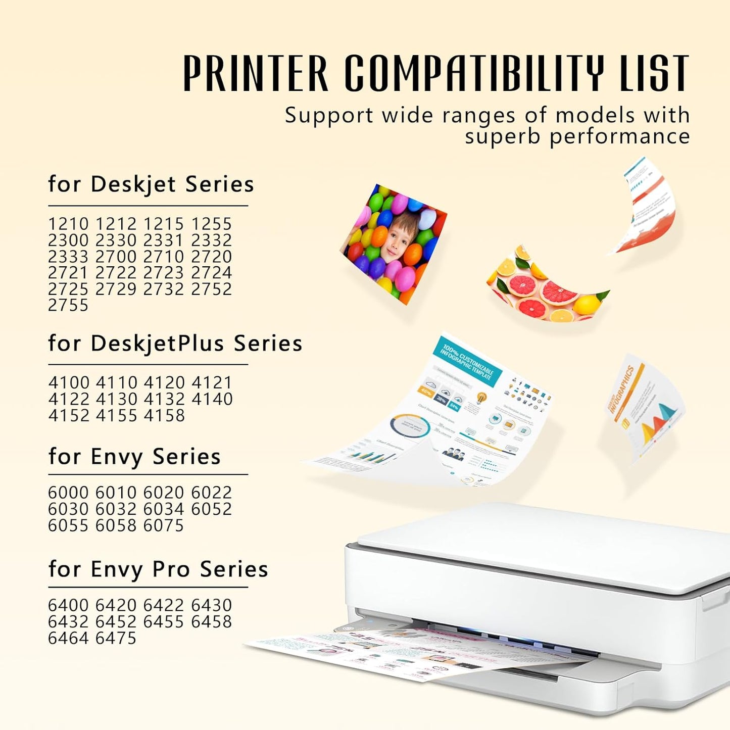 Printer Ink 67XL 67 HP67XL Black for HP67 XL 67XLBlack Ddeskjet 2755e 2734e Ink Cartridge for HP Printers for Deskjet 2755e / 2700 / 2700e / 2742 / 2734e / 4100 / 4155e Envy 6000e / 6455e / 6055e