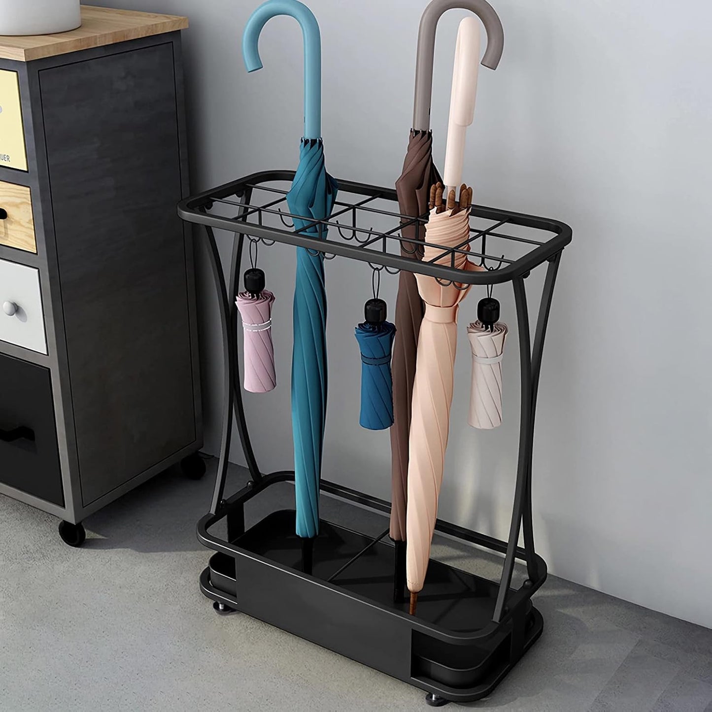 GeLive Umbrella Holder Entryway Umbrella Display Stand Rack Umbrella Container Cane Rack Walking Stick Stand Golf Club Organizer Metal Home Office Patio Decor Indoor Outdoor Stored 31 Umbrellas