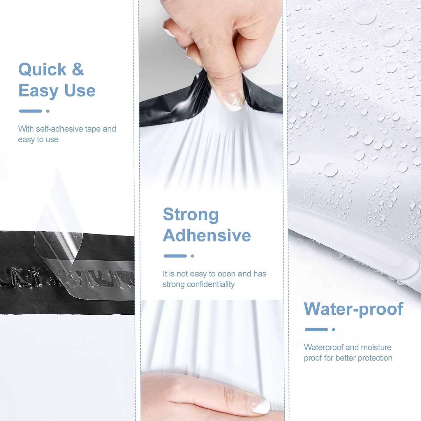 Metronic Poly Mailers 10x13 1000Pcs, Small Shipping Bags for Clothing, Waterproof Mailers Poly Bags for Small Business, Shipping Envelopes Mailing Bags for Business, White