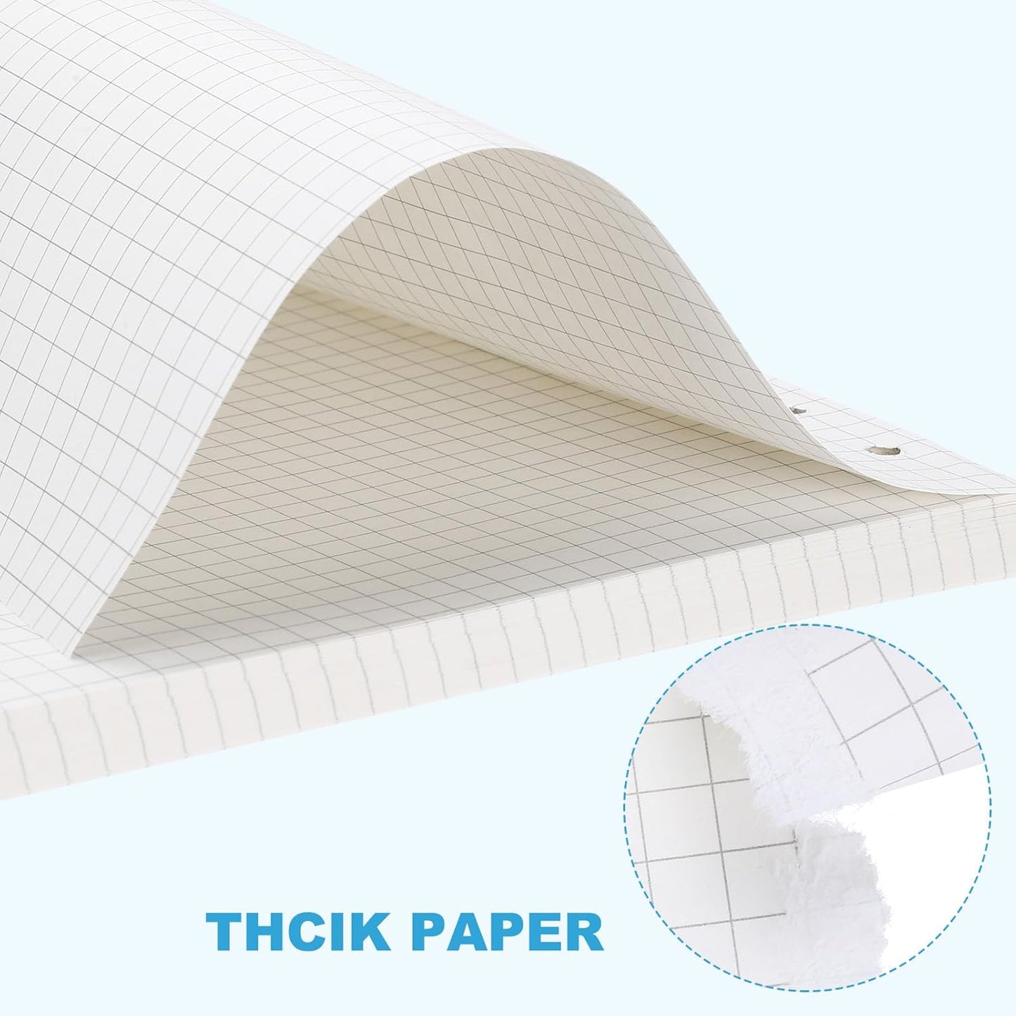 PATIKIL Grid Refill Paper 6-Ring Binder Loose Leaf Planner Filler Paper Planner Inserts, 80 Sheets/160 Pages, Lined