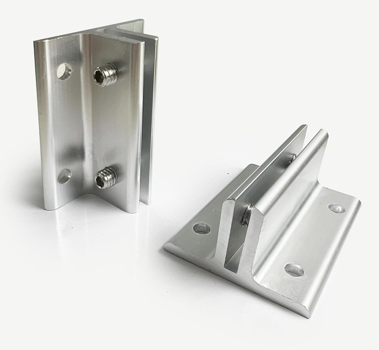 2-Pack Polished Aluminum Direct Sign Mount Bracket - Minimalist Design for Restroom, Conference Room and Classic Signs - 2" Length, 1/8" Substrate - Easy to Install