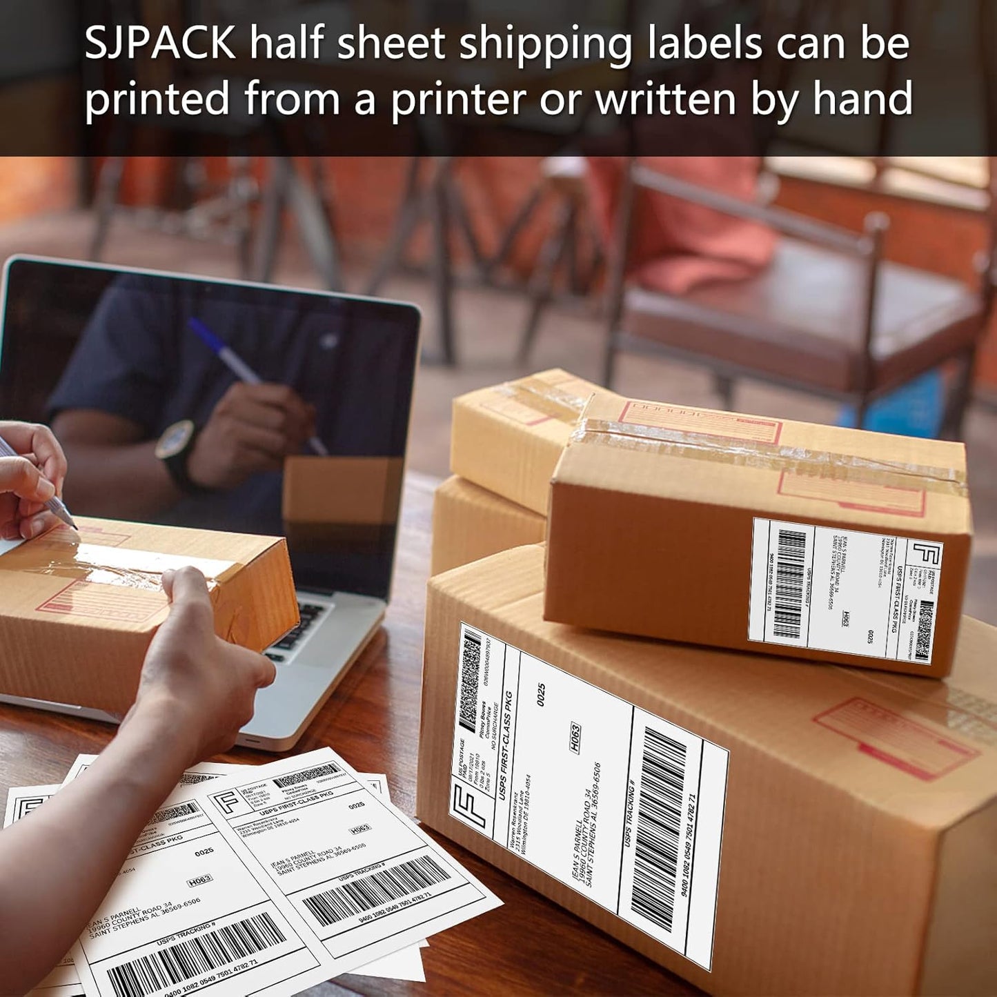 2000 Labels 8.5x5.5 Half Sheet Laser/Ink Jet Shipping Labels Mailing Blank Labels