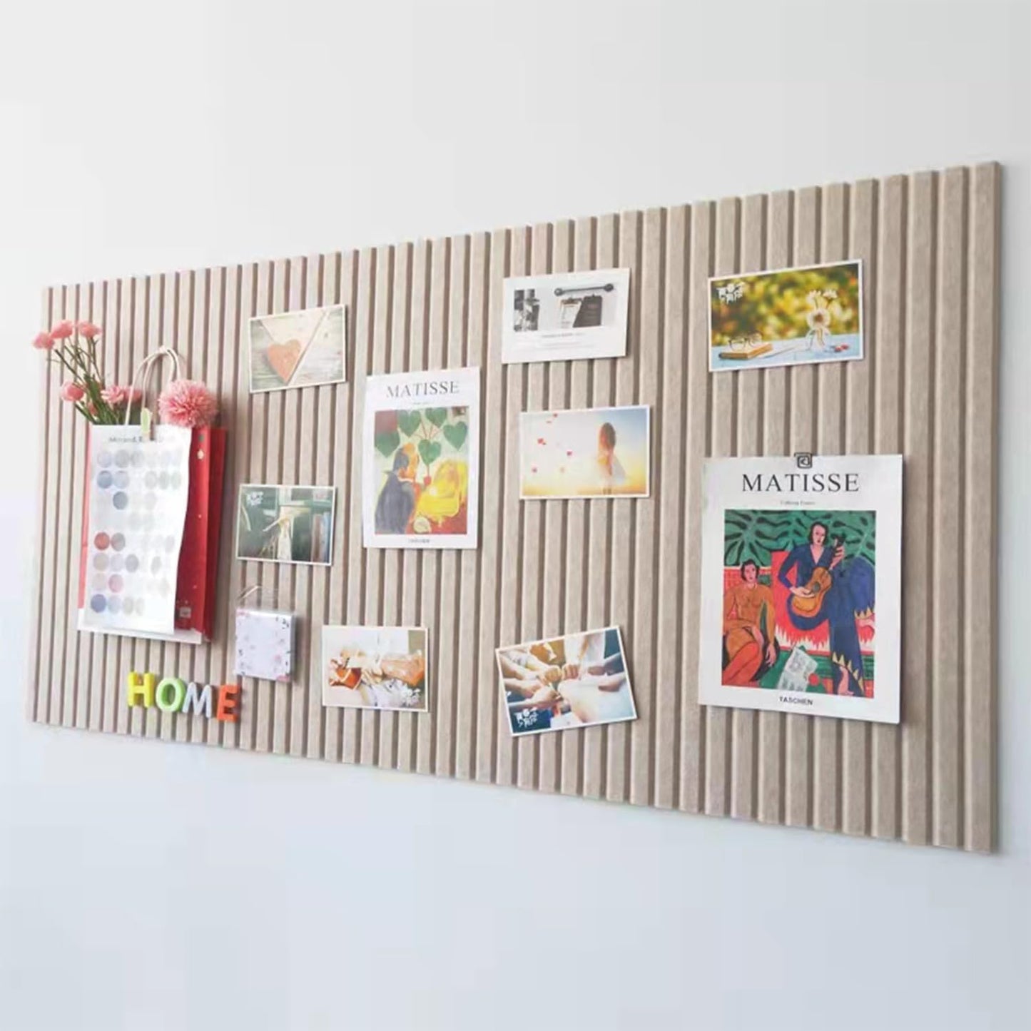 KEYIDE 8Pack 12"x12" Bulletin Boards for Walls, Push Pin Board for Office, Cork Board Alternative for Office, School Slat Wall Paneling (Grey)