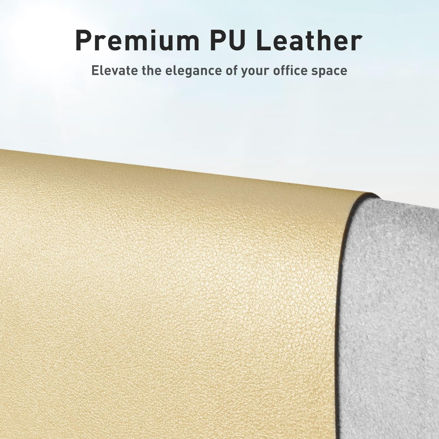 Aothia Leather Desk Pad Protector, Office Desk Mat, Large Mouse Pad, Non-Slip PU Leather Desk Blotter, Laptop Desk Pad, Waterproof Desk Writing Pad for Office and Home (48"x17", Soft Yellow)