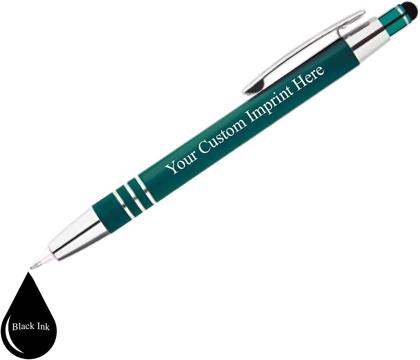 ExpressDesigns™ - Personalized Pens Gift Set - 2 Pack of | LED Flashlight Soft Touch Metal Pens w/gift box | Luxury Ballpoint Pen Custom Engraved with Name or Message | Light Up Pens (Black - Red)