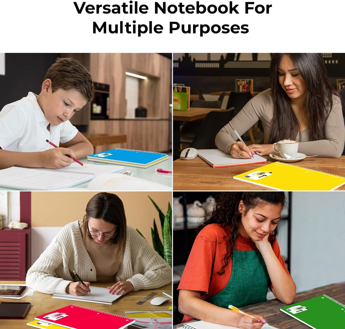 2000 Packs (Pallet) 1 Subject Notebooks, Spiral Notebook Bulk, Quad Ruled, Pallet of Notebooks, 70 Sheets (140 pages), 8 x 10-1/2", Bulk Spiral Notebooks for School & Office, 4-7 Days Transit
