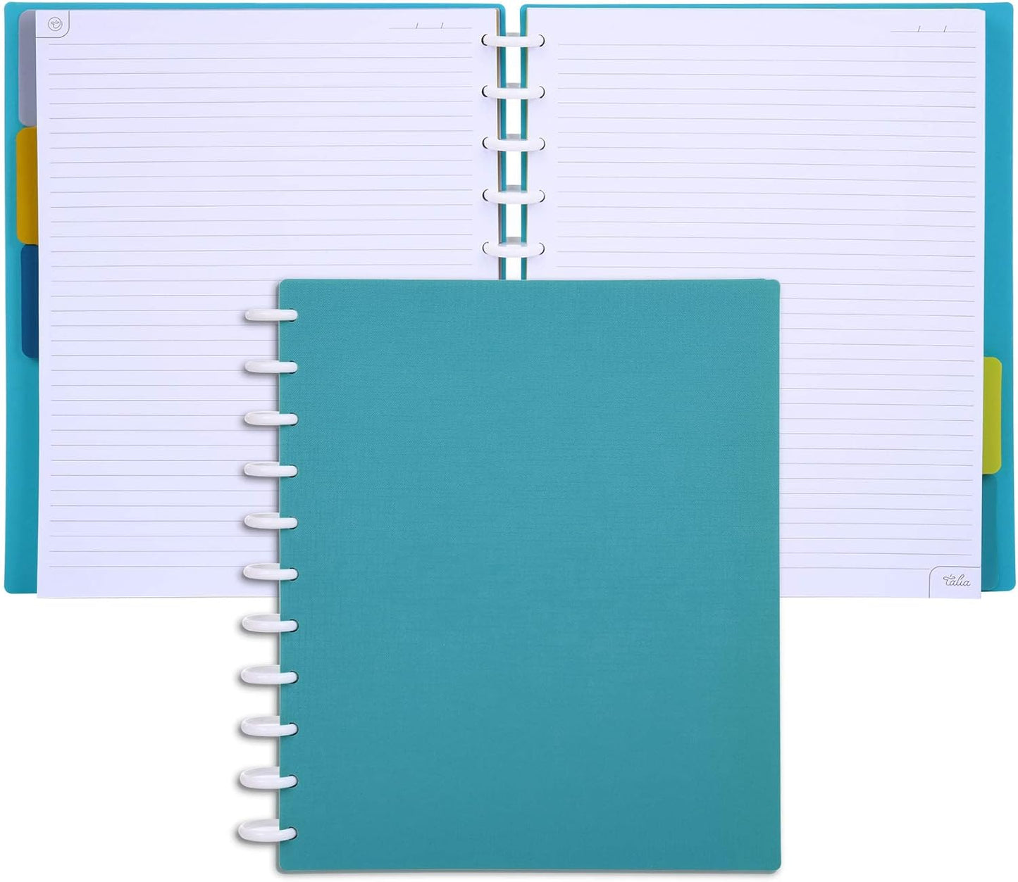 Talia Discbound Notebooks, Planner, Customizable, (Energetic Turquoise, Letter (8.5in x 11in))