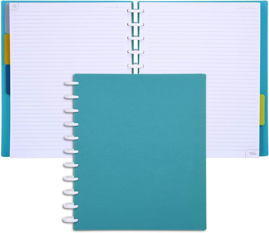 Talia Discbound Notebooks, Planner, Customizable, (Energetic Turquoise, Letter (8.5in x 11in))