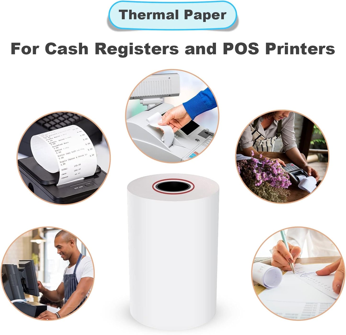 MFLABEL 50 Rolls 2 1/4" x 165' Thermal Paper Cash Register POS Receipt Paper