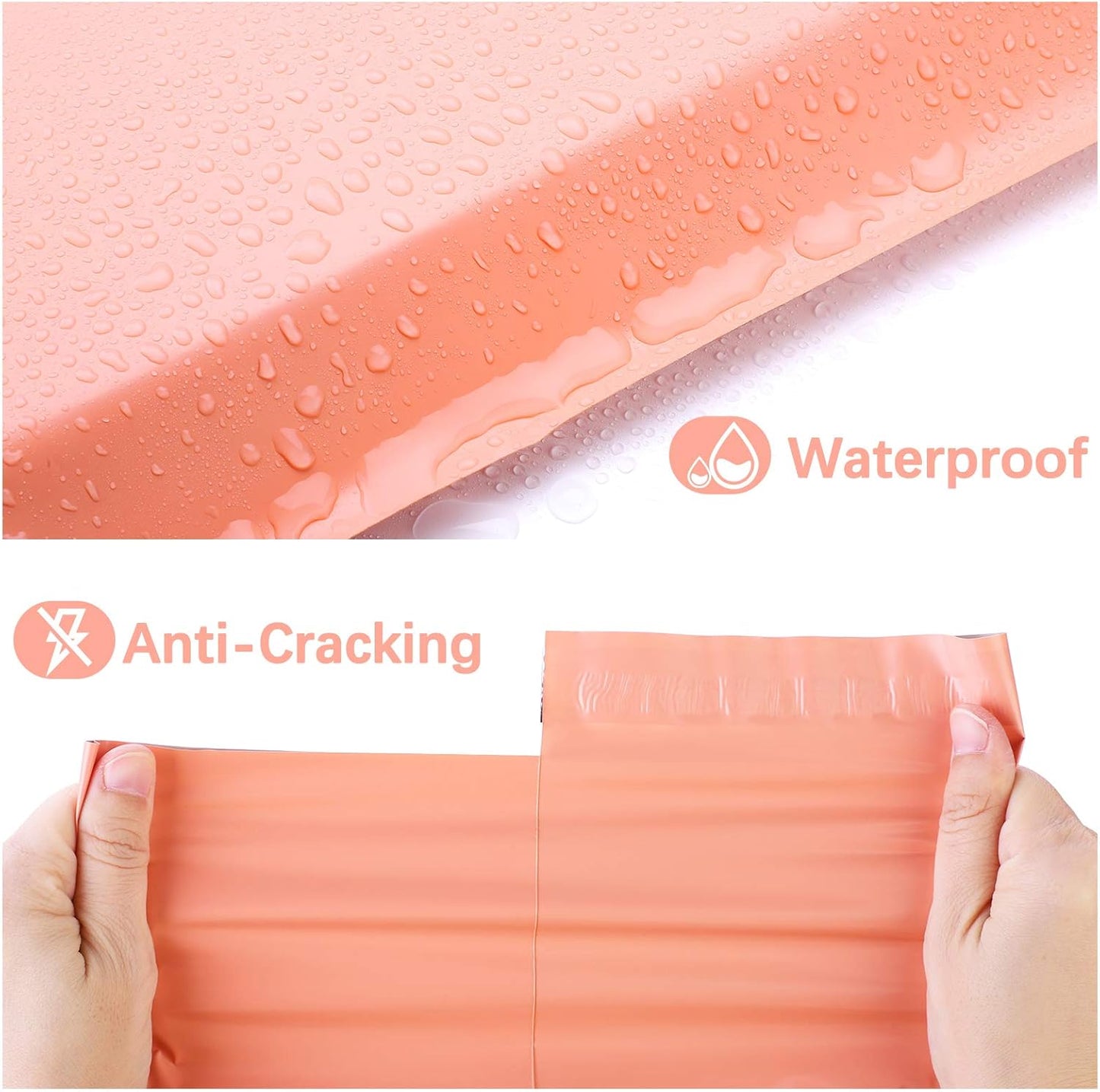 Metronic Large Poly Mailers 24x24 50 Pcs, Extra Large Shipping Bags for Clothing | Strong Adhensive Mailing Bags for Small Business, Shipping Envelopes, Tear-resistant Packing Bags in Peach Pink