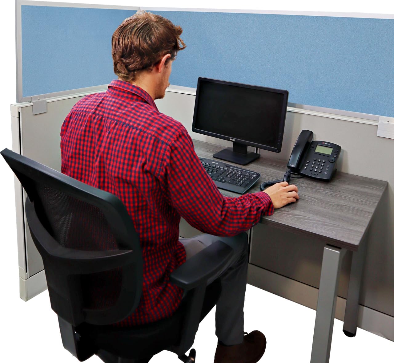 OBEX Acoustical Cubicle Privacy Screen Extender Desk Panel & Office Divider, Add Separation & Block Noise, 24" x 30", Twilight