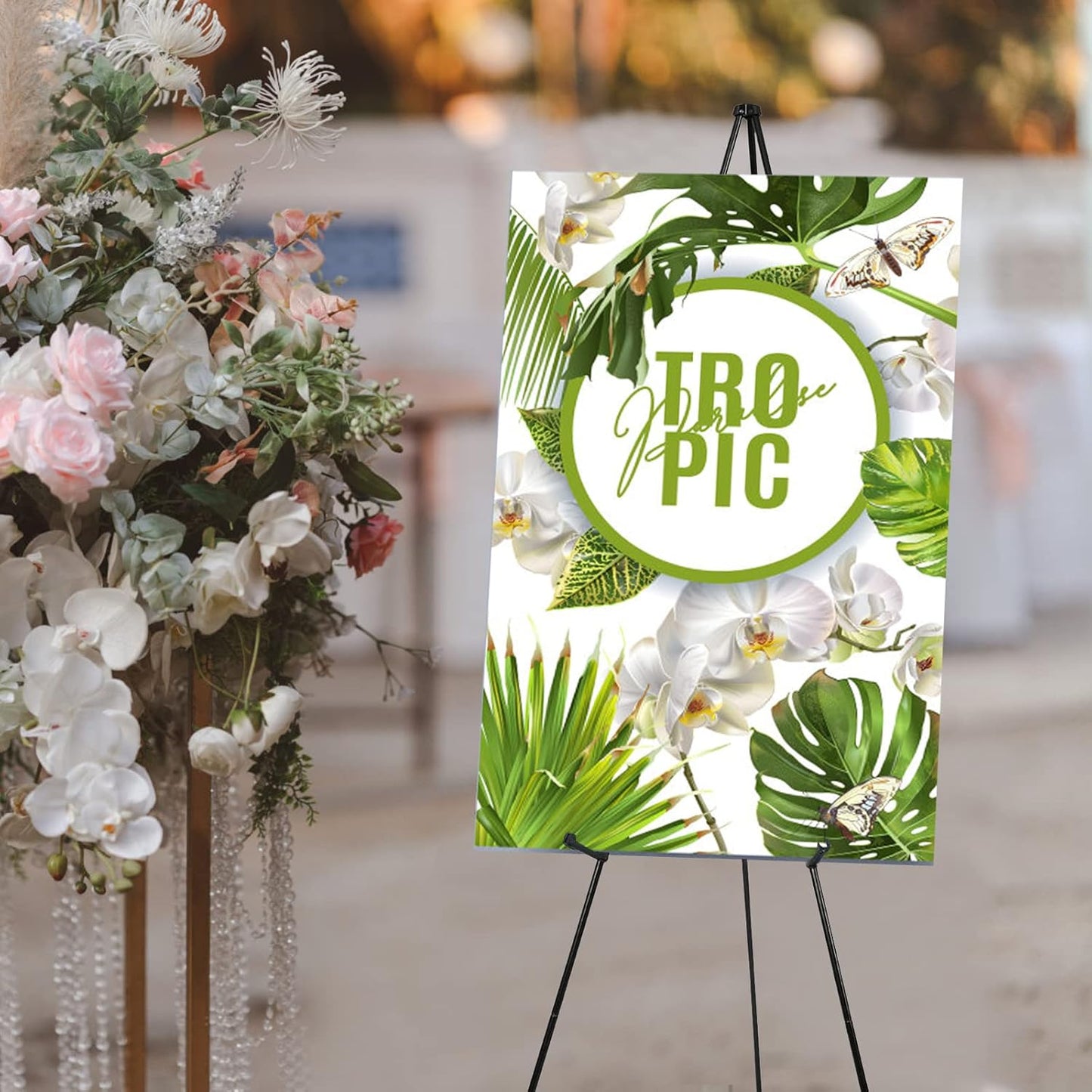 3PCS Black Easel Stand for Wedding Sign Stand, 66 Inch Lightweight Adjustable Art Easel for Display, Wedding Sign, Poster, Black Metal Easel with Portable Bags