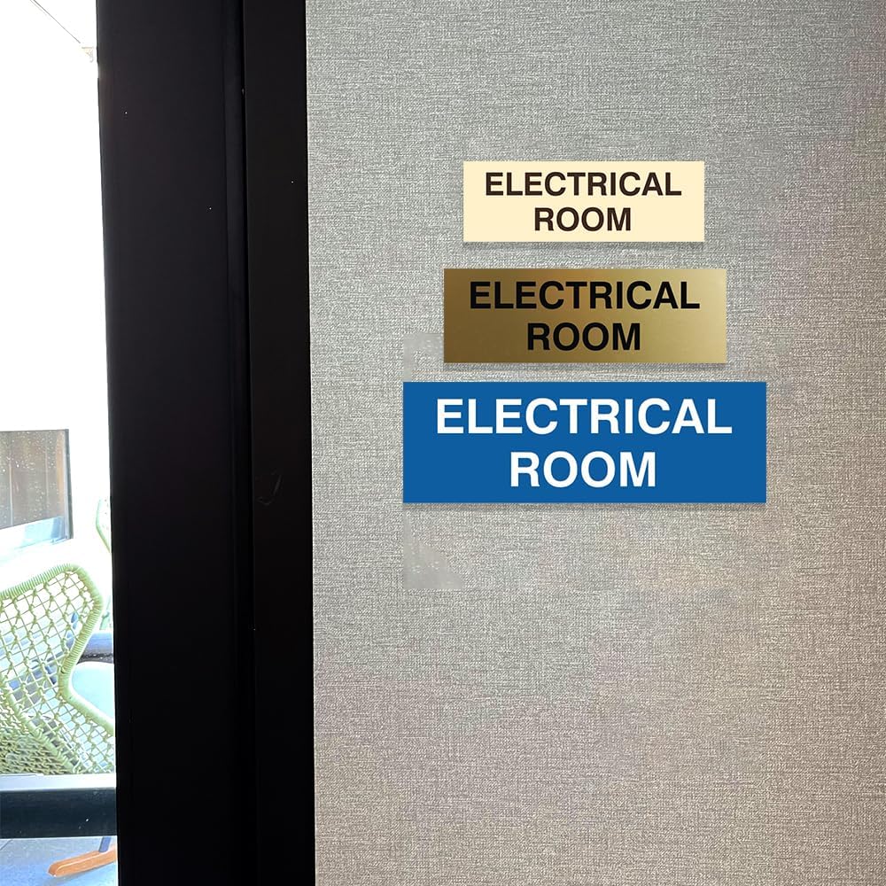 All Quality Basic Electrical Room Door/Wall Sign | Durable Construction | Building Safety - Red/Yellow - Medium (1 Pack)