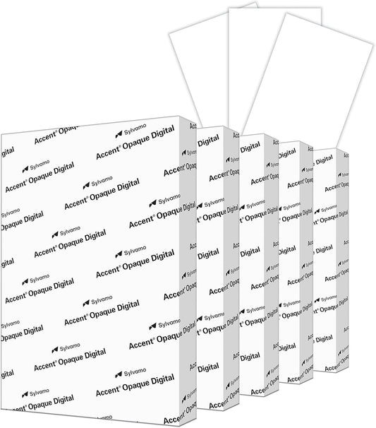 Accent Opaque White Printer Paper, 12” x 18” 40lb Copy Paper – 1,250 Sheets (5 Reams) – Premium Computer Paper with Super Smooth Finish, 97 Bright, 148gsm – Ideal for Ink Heavy Printing – 189026C