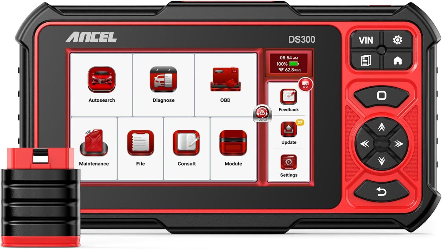 ANCEL DS300 Bidirectional Tool, Full System OBD2 Scanner Diagnostic Tool, Wireless Car Code Reader with 30 Resets, Diagnostic Scanner for All Vehicles, FCA Autoauth, Lifetime Free Update