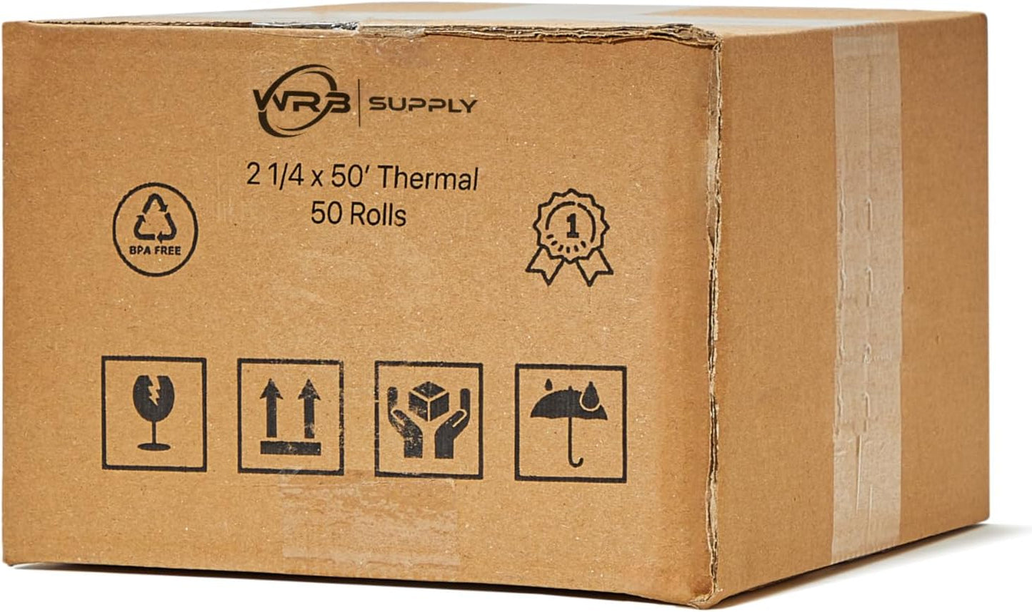 Thermal Paper 50 Rolls Of 2 1/4" x 50', Fits Most Credit Card Machines Register