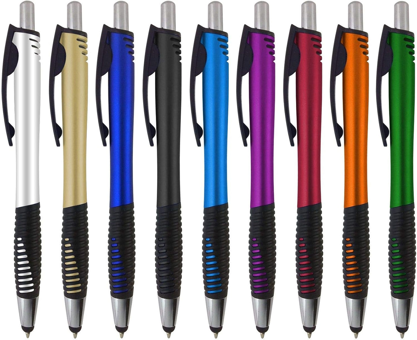 Personalized Pens with Your Custom Logo or Text-250 Pack Bulk-for Businesses, Parties, and Events, 2 in 1 Capacitive Stylus & Ballpoint Pen Compatible with Most Touchscreen Devices, Gold
