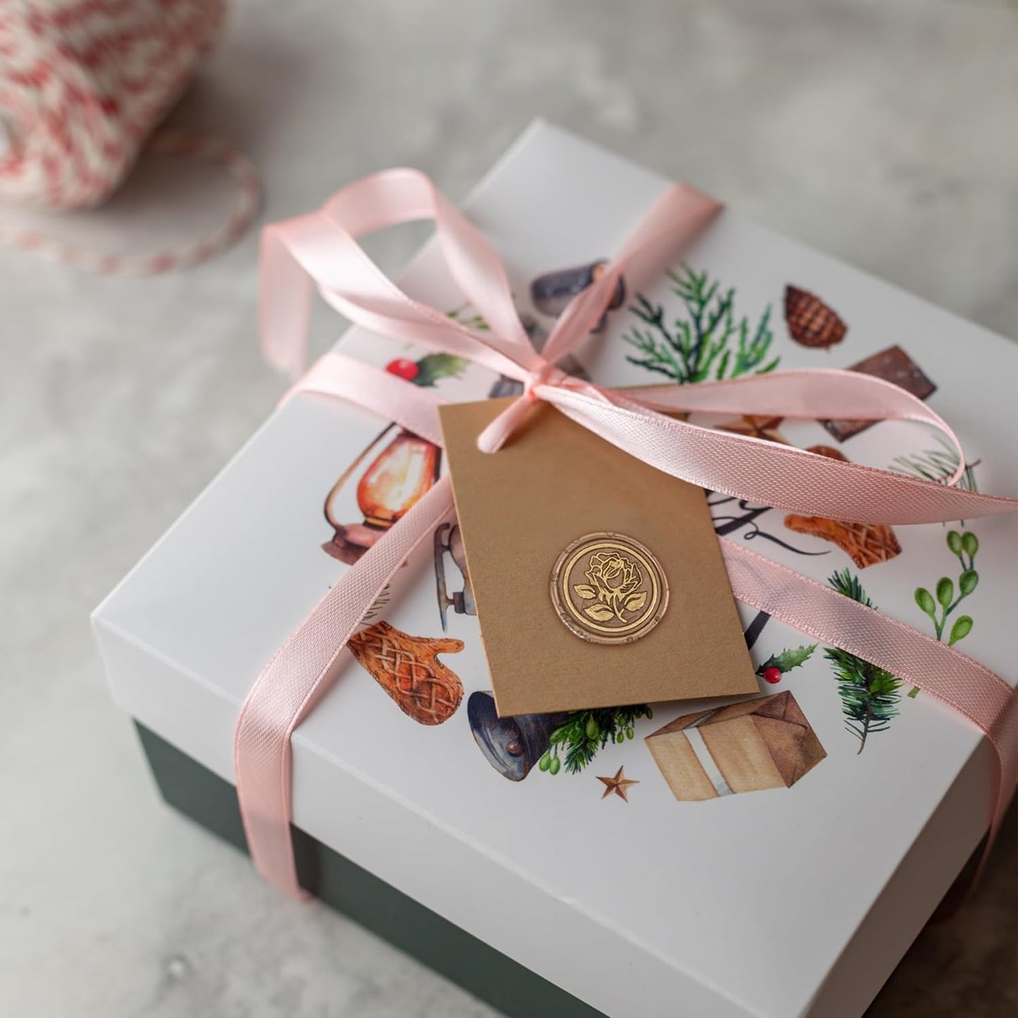 50Pcs Gold & Bronze Wax Seal Stickers - Handmade Envelope Seals, Self-Adhesive Wax Stickers for Wedding Party Invitations, Envelope, Gift Wrap, Christmas (Gold Rose Style, Bronze)