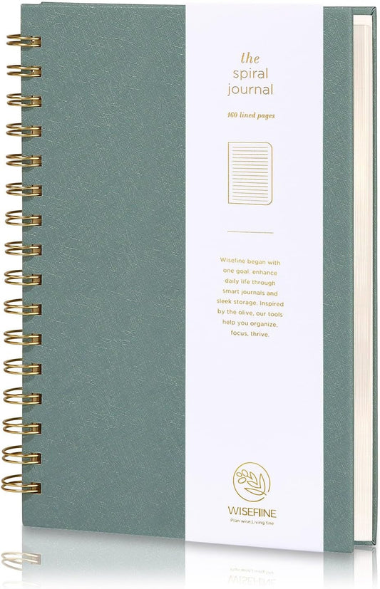 Spiral Journal Notebook with 160 Lined Pages – Hardcover Writing Journal with Gold Twin-Wire Binding, A5 College Ruled Notebooks for Work, School, Travel, Diary, Gift for Women & Men Blue