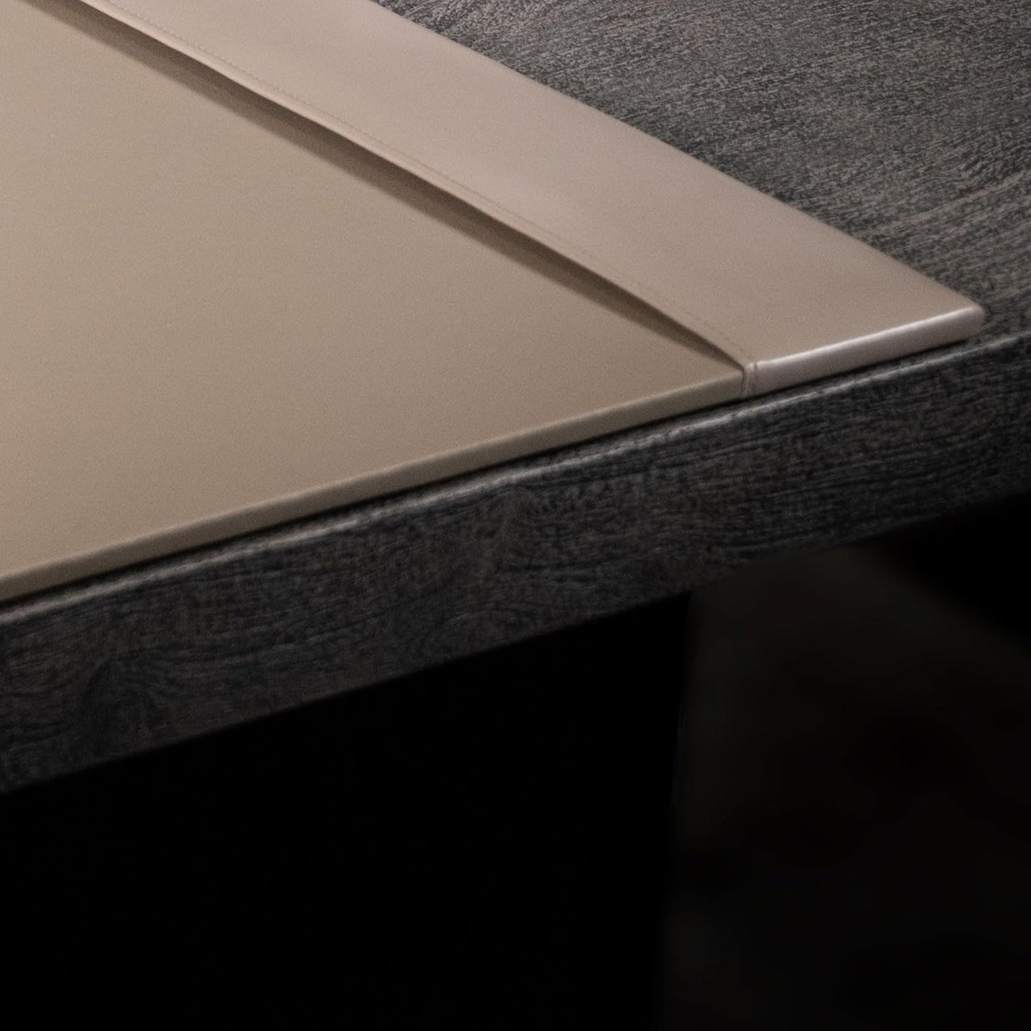 White Latte Bonded Leather 30" x 18" Side-Rail Desk Pad