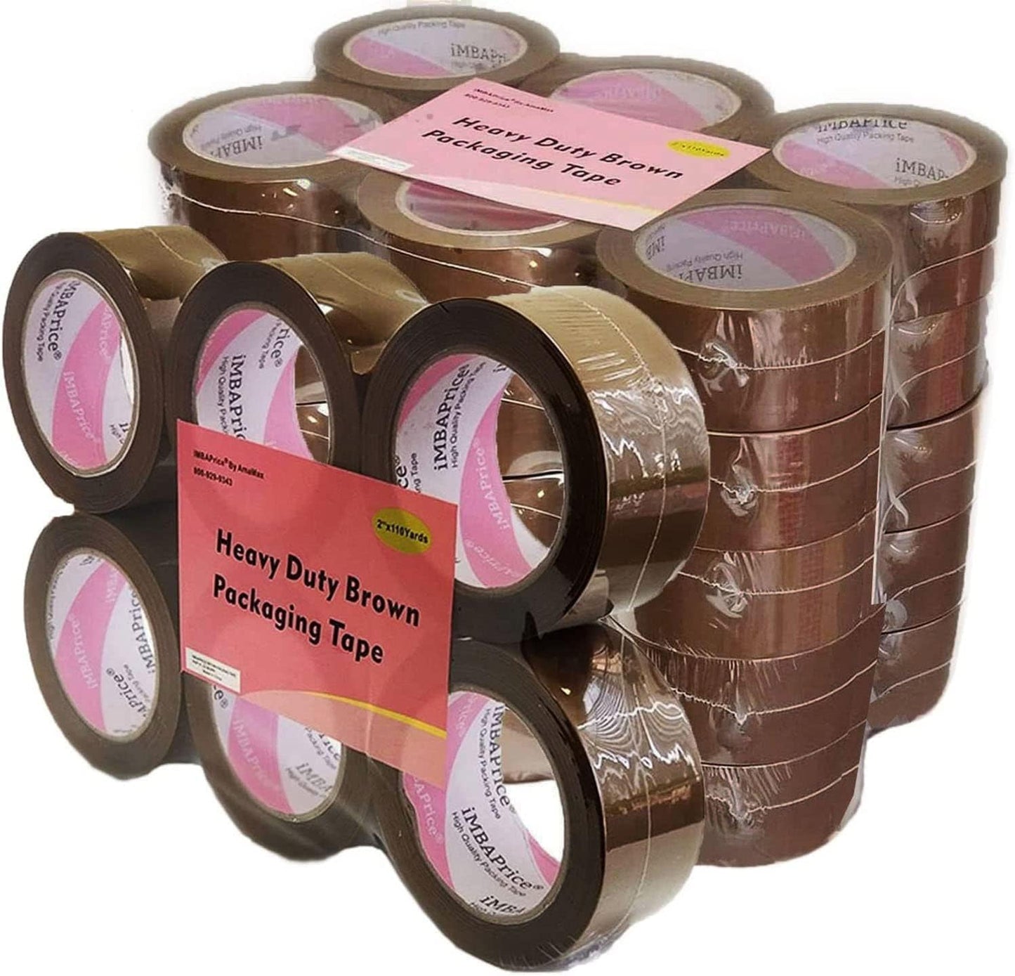 iMBAPrice - 2-inches x 110 Yards, Pack of 36 Tan/Brown Color Packing Shipping Storage Box Sealing Packaging Tape, Office & Storage