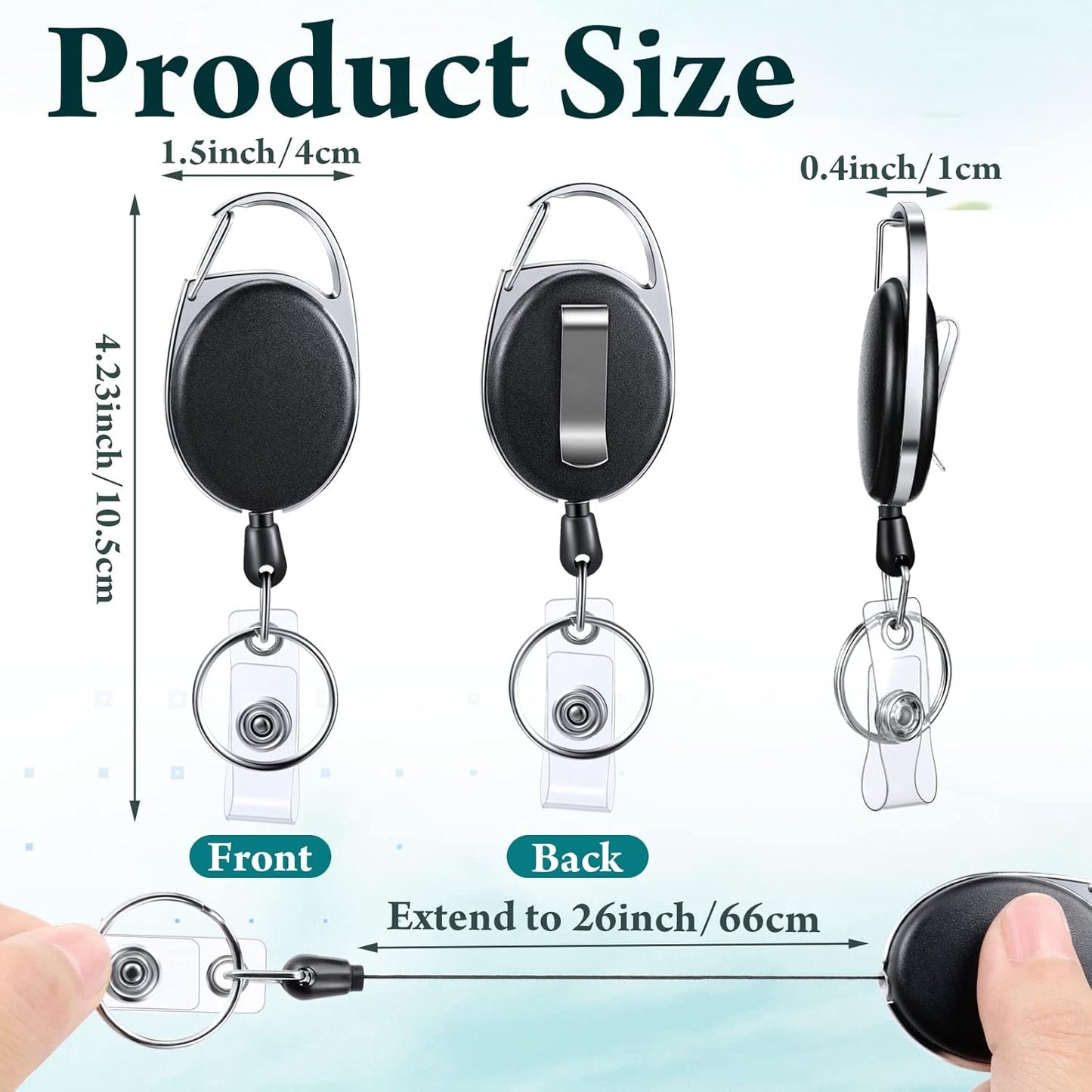 Laumoi 80 Packs Retractable ID Badge Holder Badge Reel with Belt Clip and Key Ring, Name ID Badge Clips Keychain for Office Worker Doctor Nurse Employee (Multicolor)