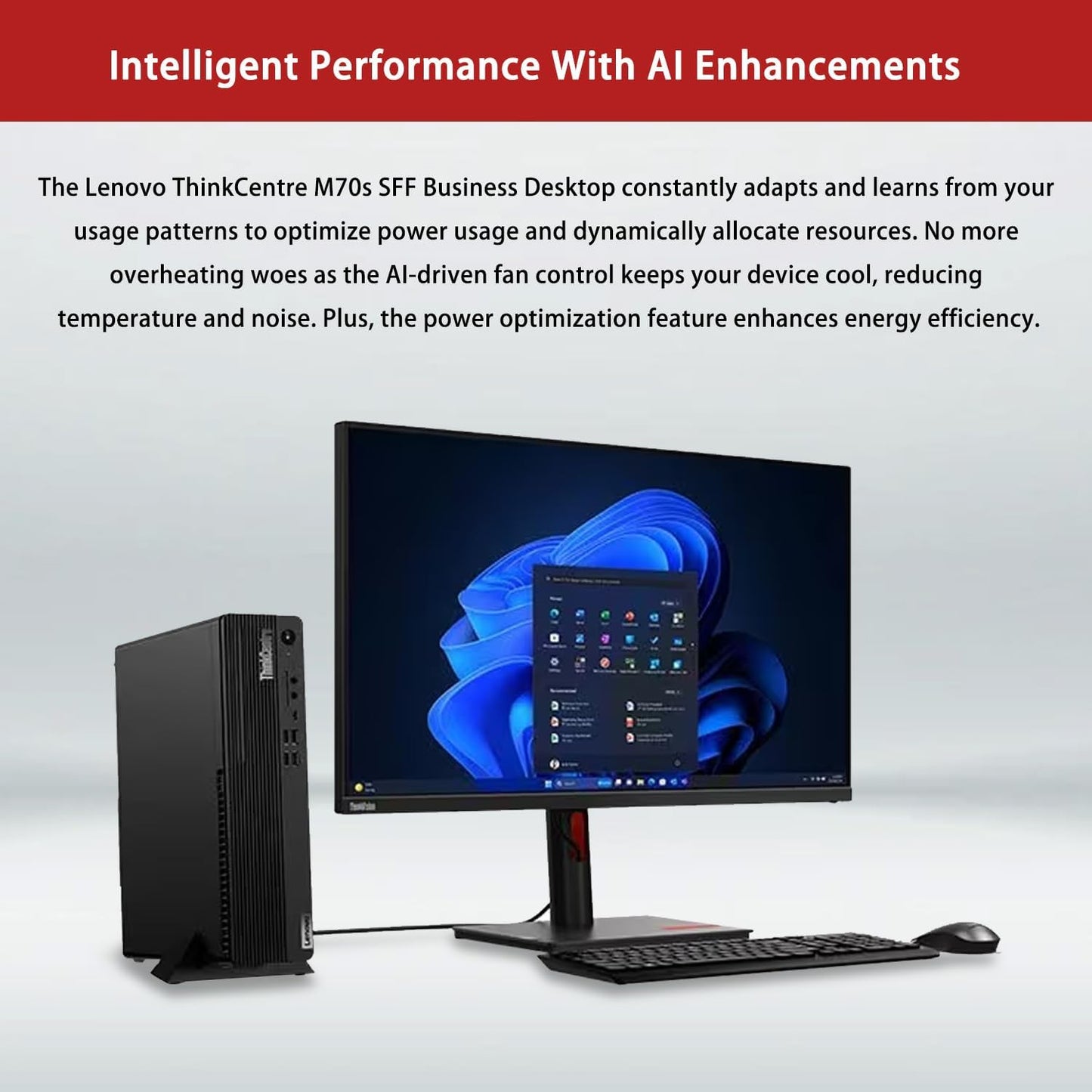 Lenovo ThinkCentre M70s Small Form Factor Business Desktop, 14th Gen Intel 10-Core i5-14400, 16GB DDR5 RAM, 512GB SSD, HDMI, DP, Wi-Fi 6, W11 Pro, Bundle with Adata UC310 64GB USB Flash Drive