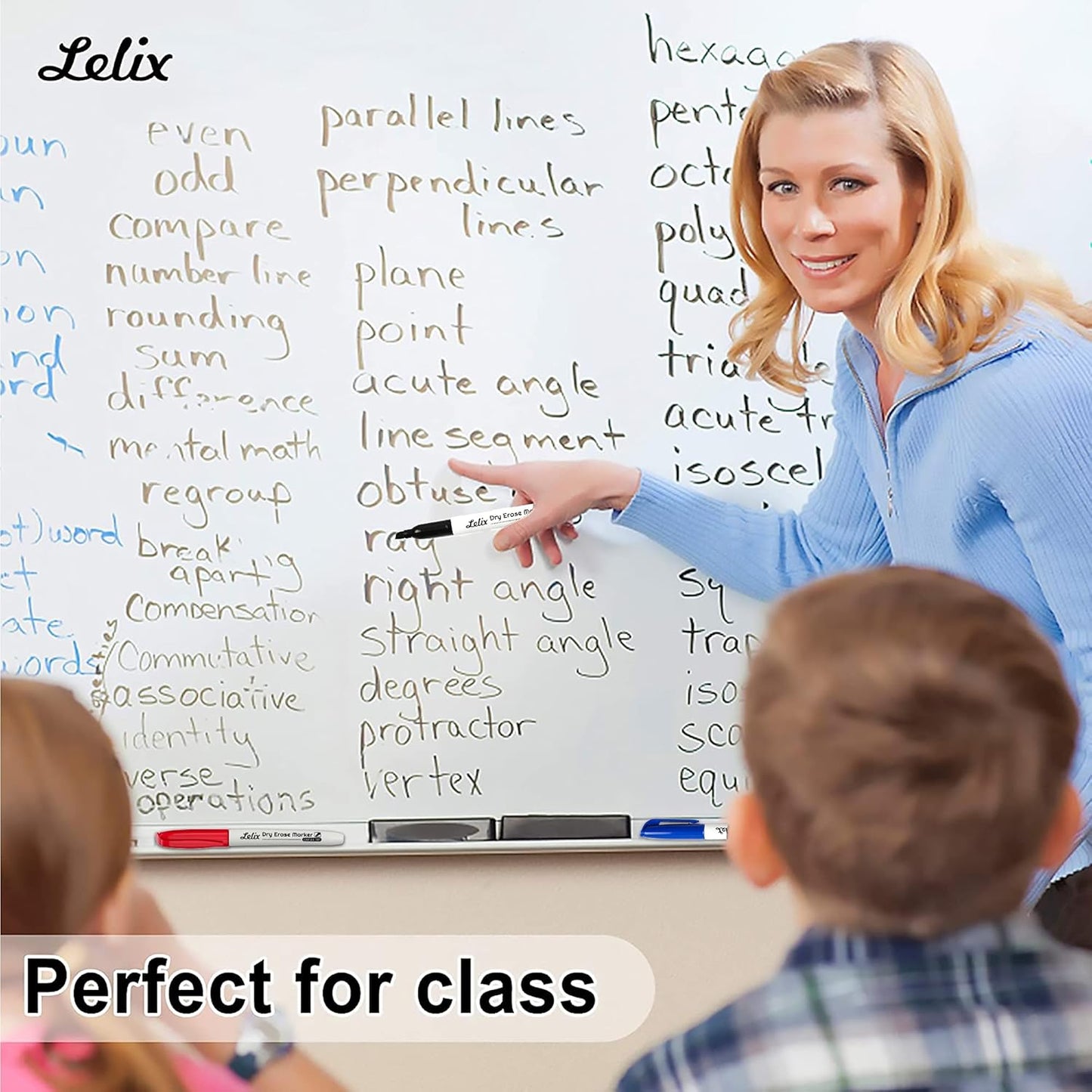 Lelix Dry Erase Markers, 42 Pack 14 Black+14 Blue+14Red Dry Erase Markers Chisel Tip,Dry Erase Markers Bulk,Whiteboard Markers for School, Office Supplies,Perfect for White Board, Mirror,Calender