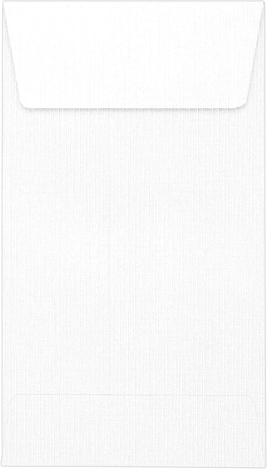LUXPaper #5 1/2 Coin Envelopes | Peel & Press | 3 1/8" x 5 1/2" | White Linen | 80lb. Text | 50 Qty