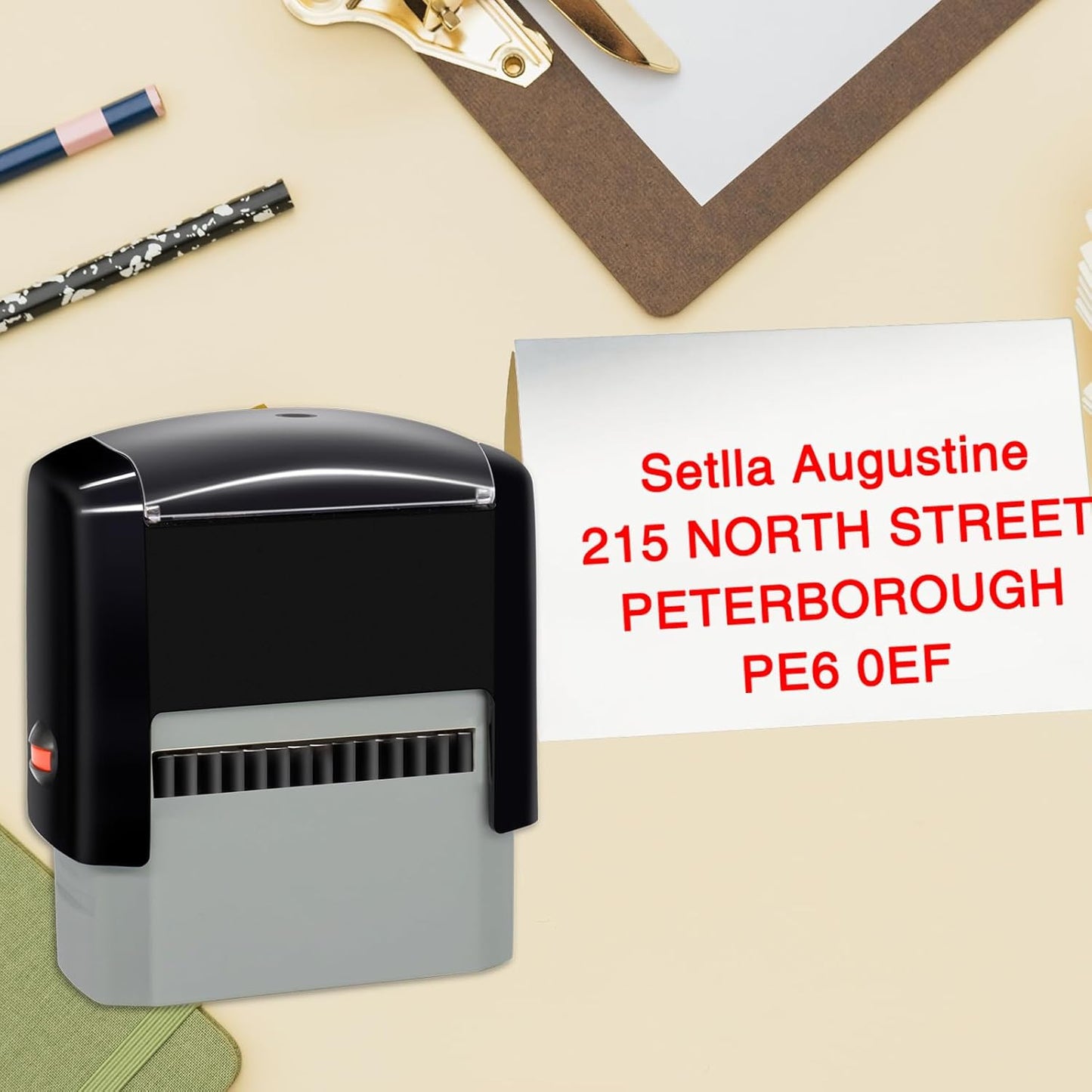 Personalized Stamp Custom Self-Inking Rubber Stamps for Business Customized Return Address with Name Date Up to 5 Lines-70x25mm
