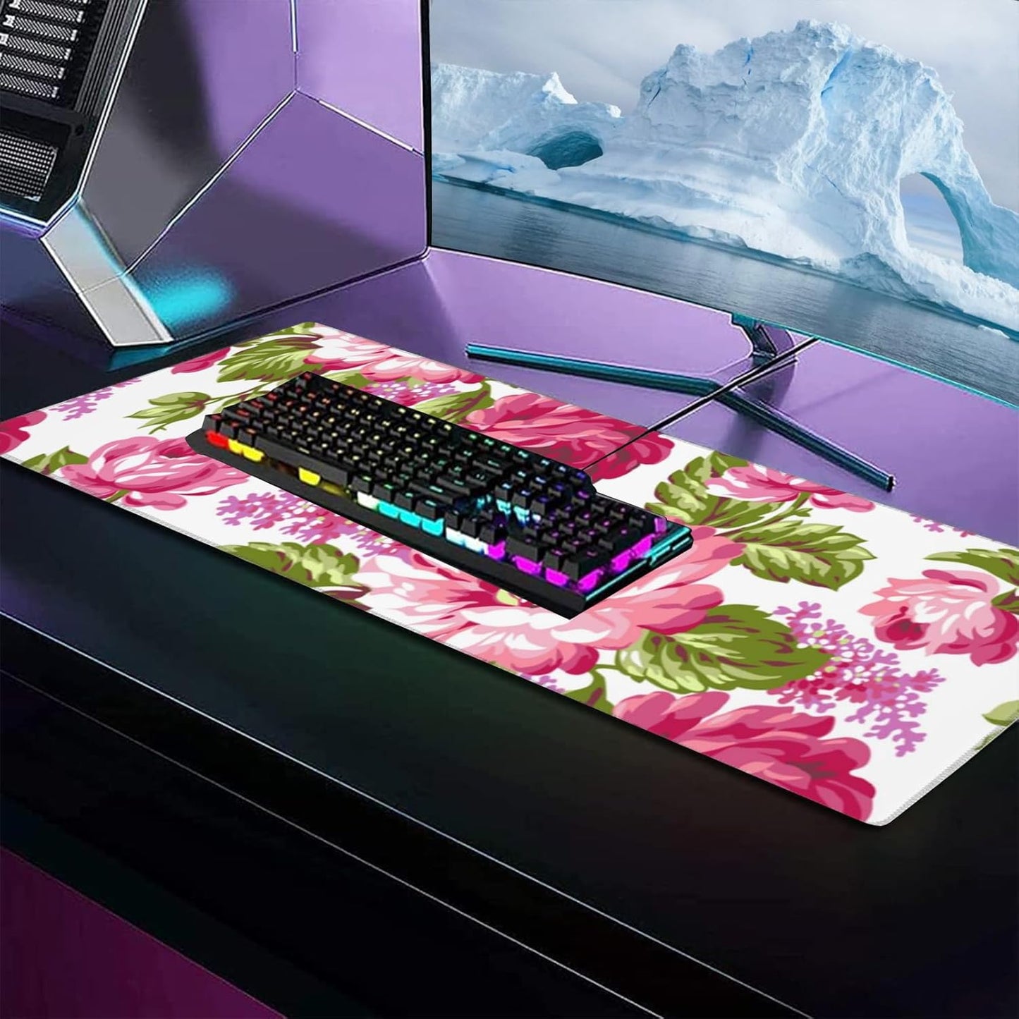 Elegant Unicorn Large Gaming Desk Mat,Rubber Non-Slip Mystical Fantasy Mouse Pad,31.5x11.8x0.12in Extended Animal Mousepad,Game Lover Mice Pads Gifts,Office Home Deskmat Decor