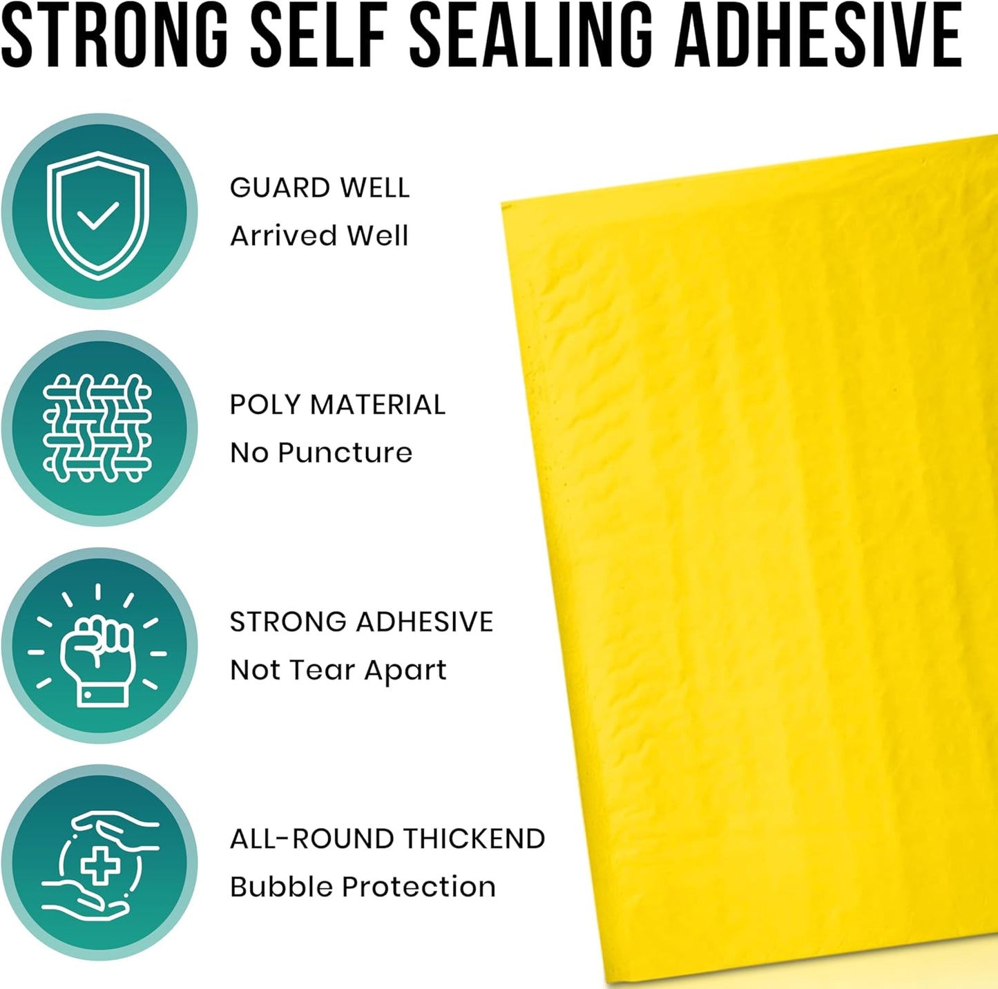 Levex - #2 8.5" x 12" [10 Pack] Yellow Poly Bubble Mailers, Padded Envelope Mailers, Packing Envelope & Mailing Bags for Shipping