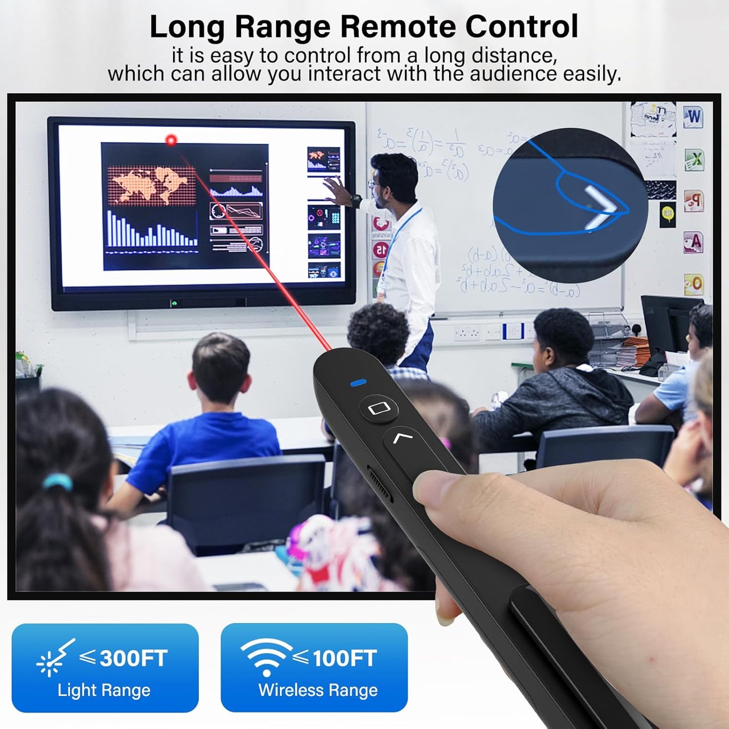 Presentation Clicker Remote Pointer Cat Toy, Wireless Presenter Presenter Clicker USB Control for PowerPoint Presentations, PPT Clicker Remote with Red Light Pointer for Cats Dogs
