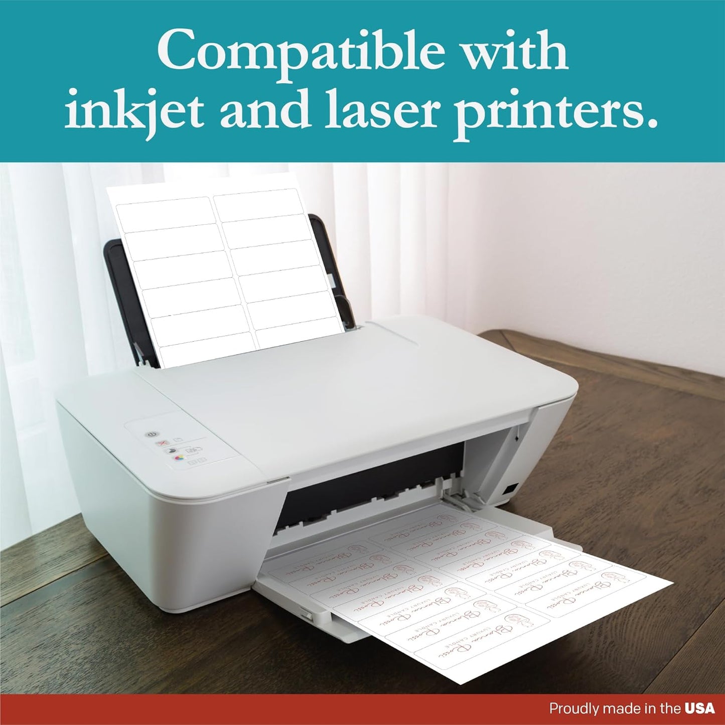 Premium Label Supply White Sticker Mailing Labels – 4" x 1.33" – Laser/Inkjet Compatible – (14 per Sheet), 500 Sheets – 7000 Total Adhesive Labels