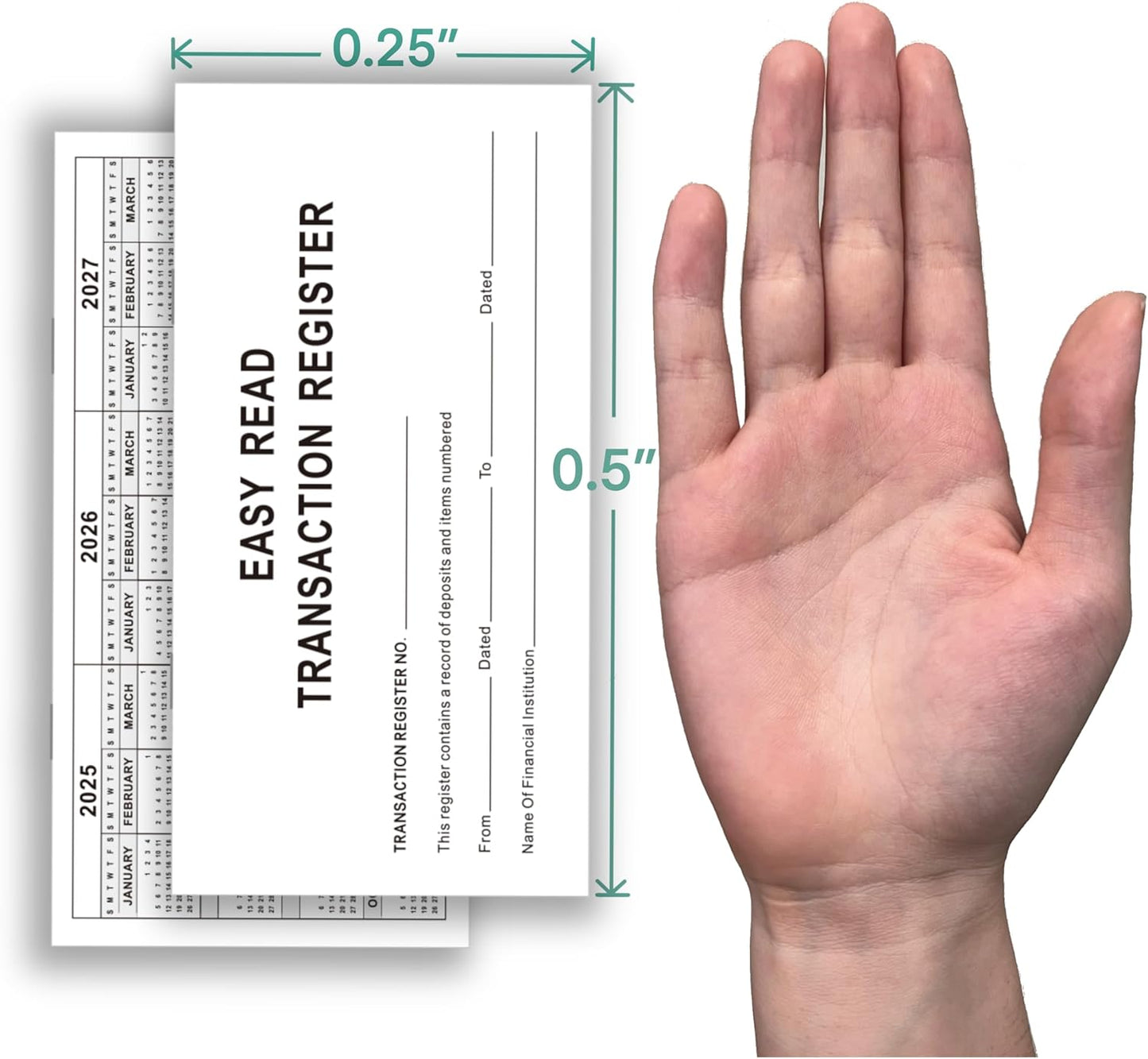 12 - Pack 6"×3" Blank Transaction Check Registers Exclusive for Personal Checkbook - Suitable for Personal & Business Banks, Saving Accounts, Deposits & Credit Cards