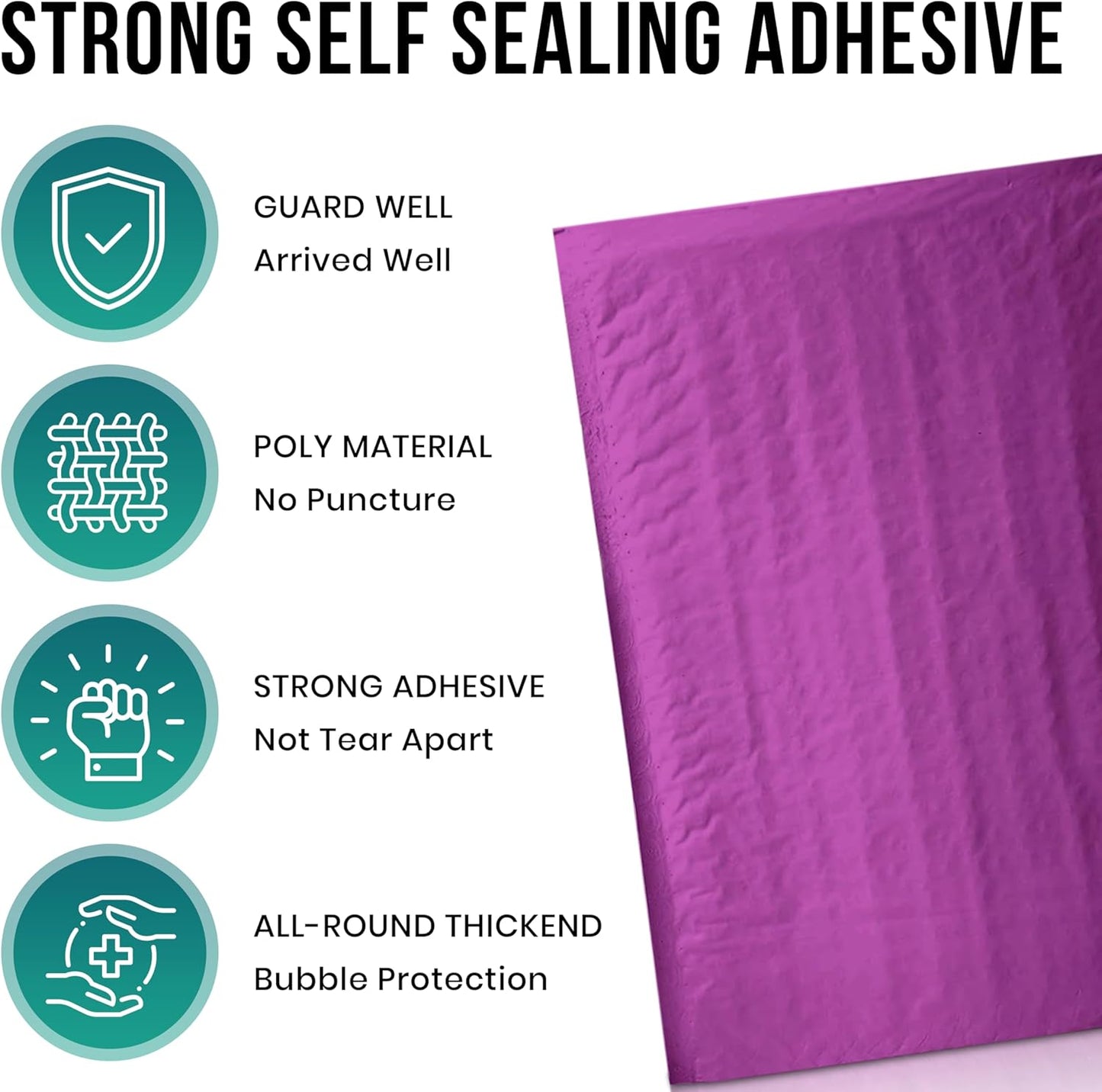 Levex - #0 6" x 10" [5 Pack] Purple Poly Bubble Mailers, Padded Envelope Mailers, Packing Envelope & Mailing Bags for Shipping
