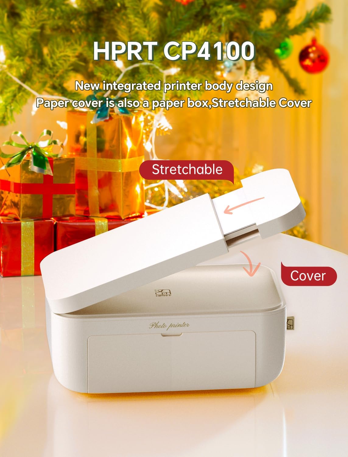 HPRT Photo Printer 4x6,+108 Sheets&2Ribbon,Phone Instant Picture Printer for iPhone, Android, Portable Photo Printers for Home Use (Beige)