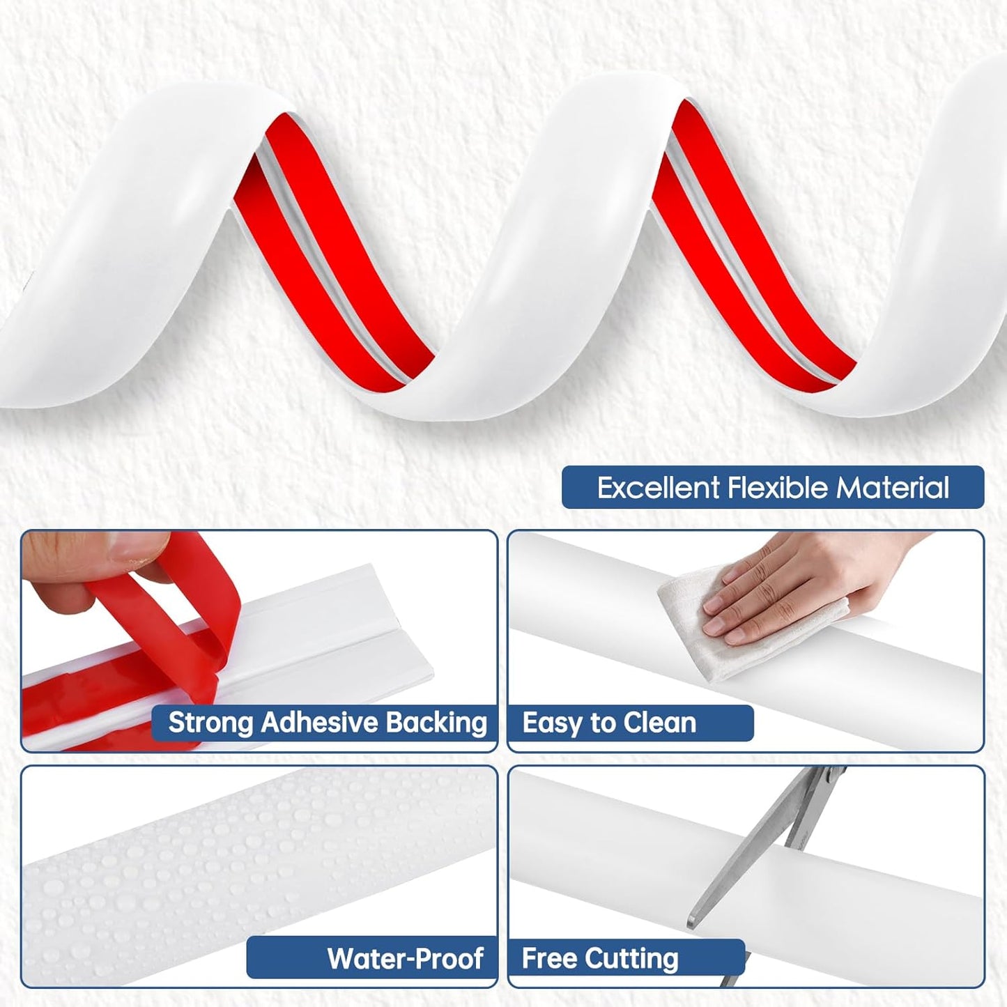 Floor Cord Cover for Wires on Floor Self Adhesive Cord Hider Floor Cable Management Wire Covers for Cords Protector Prevent Cable Trips Cord Cavity W 0.51" x H 0.31", White, 3.3Ft