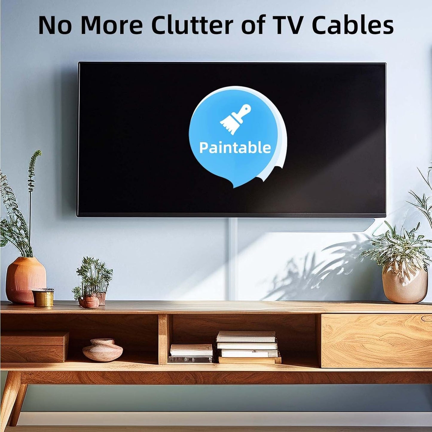 Delamu Large TV Cord Hider Wall, 94.5in Cord Covers for 3-4 Wires on Wall, Easy Set up Cable Hider Cable Management, Wire Hiders Wire Covers for TV Cords, Cables Cover Raceway, 6x W1.18 H0.67in, White