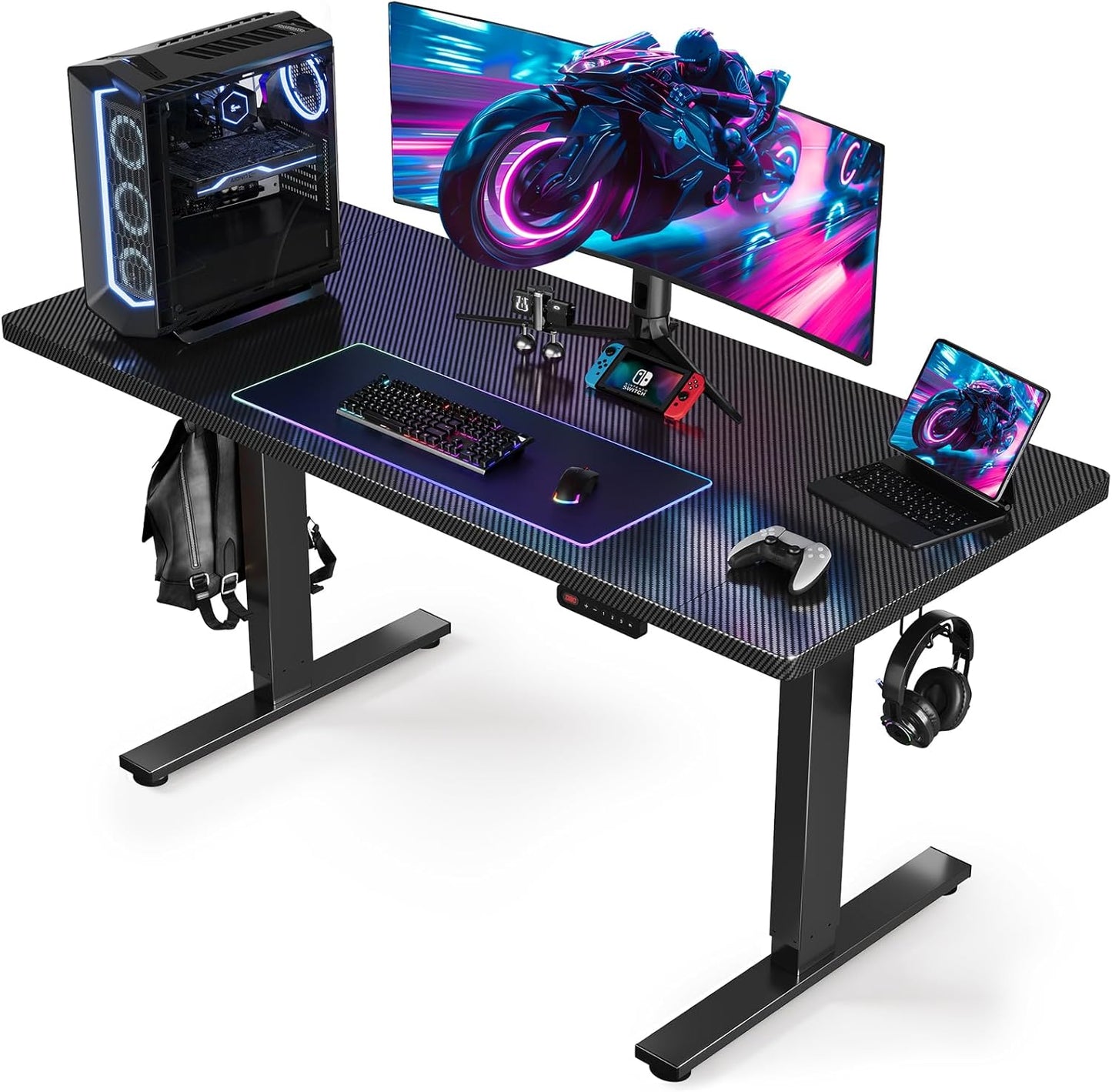 SIAGO Electric Standing Desk Adjustable - 48 x 24 Inch Sit Stand up Desk with Cable Management - 3 Memory Preset Adjustable Height Table