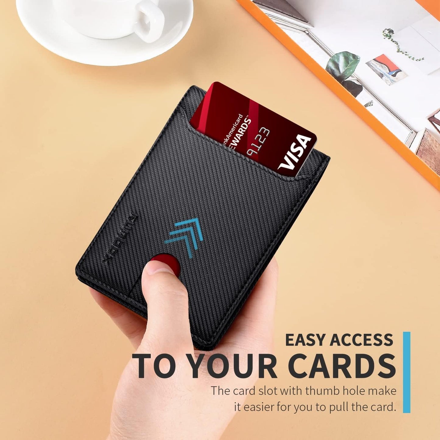 RUNBOX Novelty Wallet for Men Slim 11 Credit Card Holder Slots Leather RFID Blocking Small Thin Men's Wallet Bifold Minimalist Front Pocket Large Capacity Gift Box