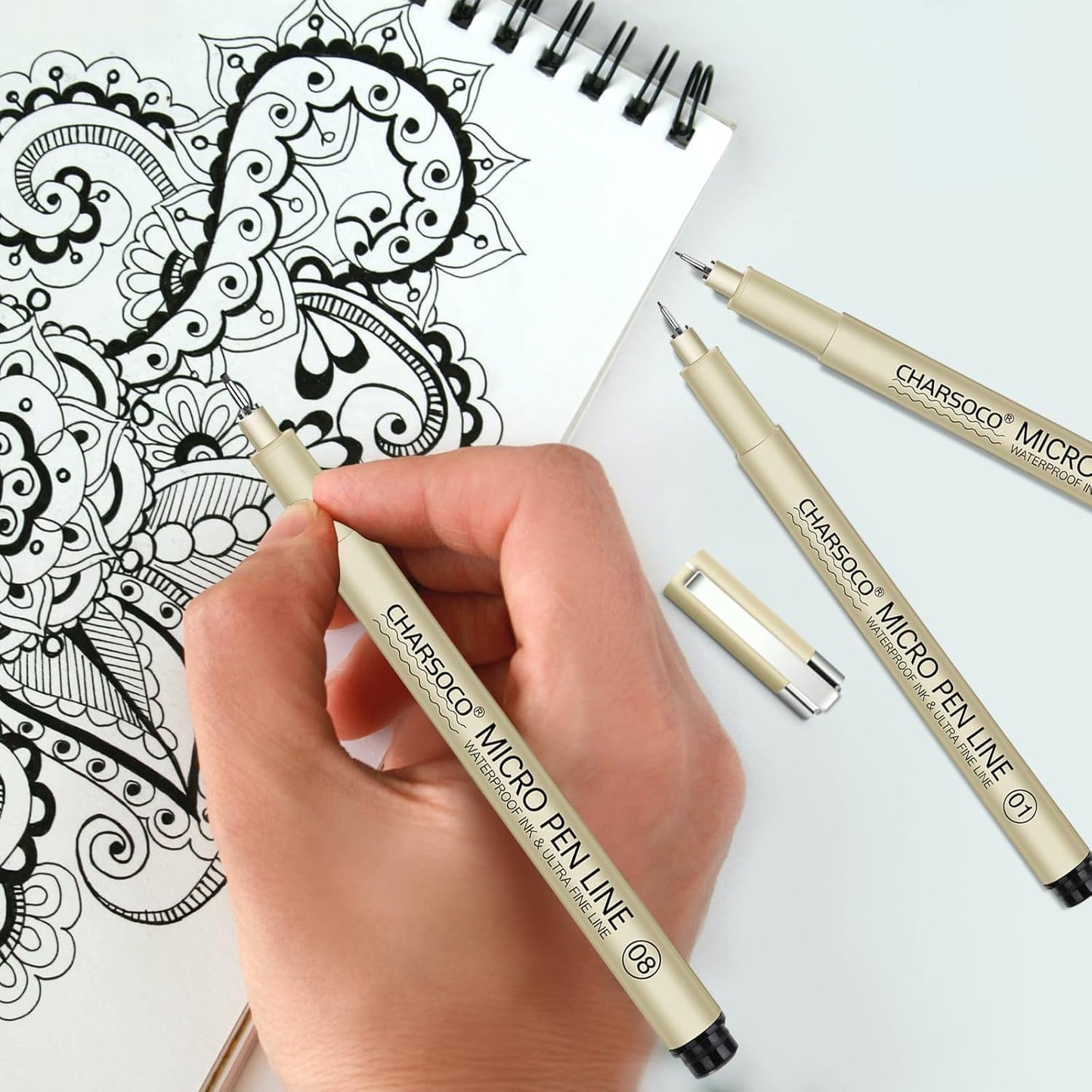 Black Micro Pens, 20 Sizes in 0.15mm - 5mm, Waterproof Archival Ink, Fine Point Pen for Artist Illustration, Sketching, Anime, Manga and Technical Drawing