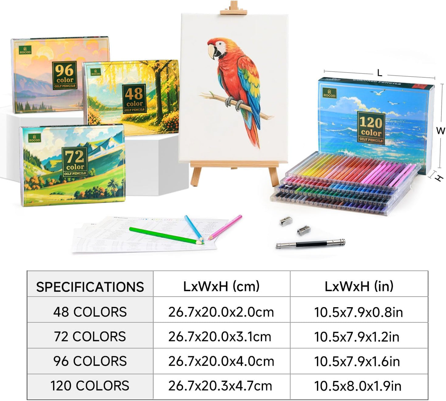 48 Colored Pencils Professional Coloring Pencil Sketch Colored Drawing Pencils Artist Color Pencil for Kids and Adults Coloring Art Color Pencils Set